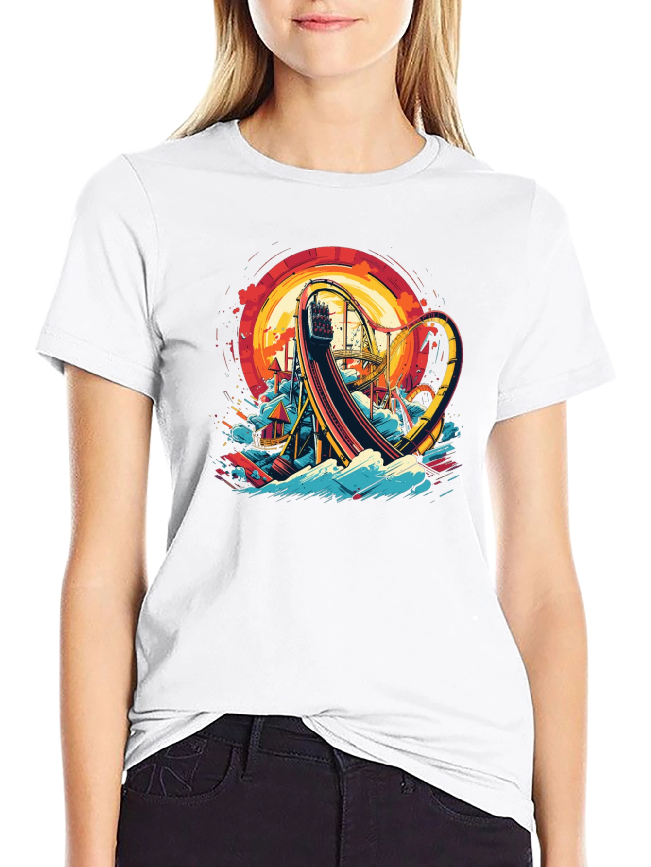 Roller Coaster Graphic T-Shirt - Thrill Ride Tee