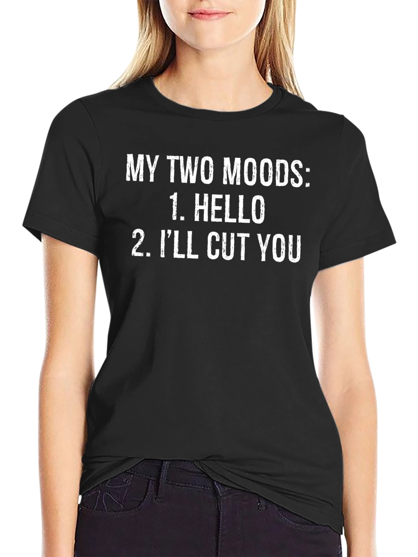 Funny Two Moods Graphic T-Shirt