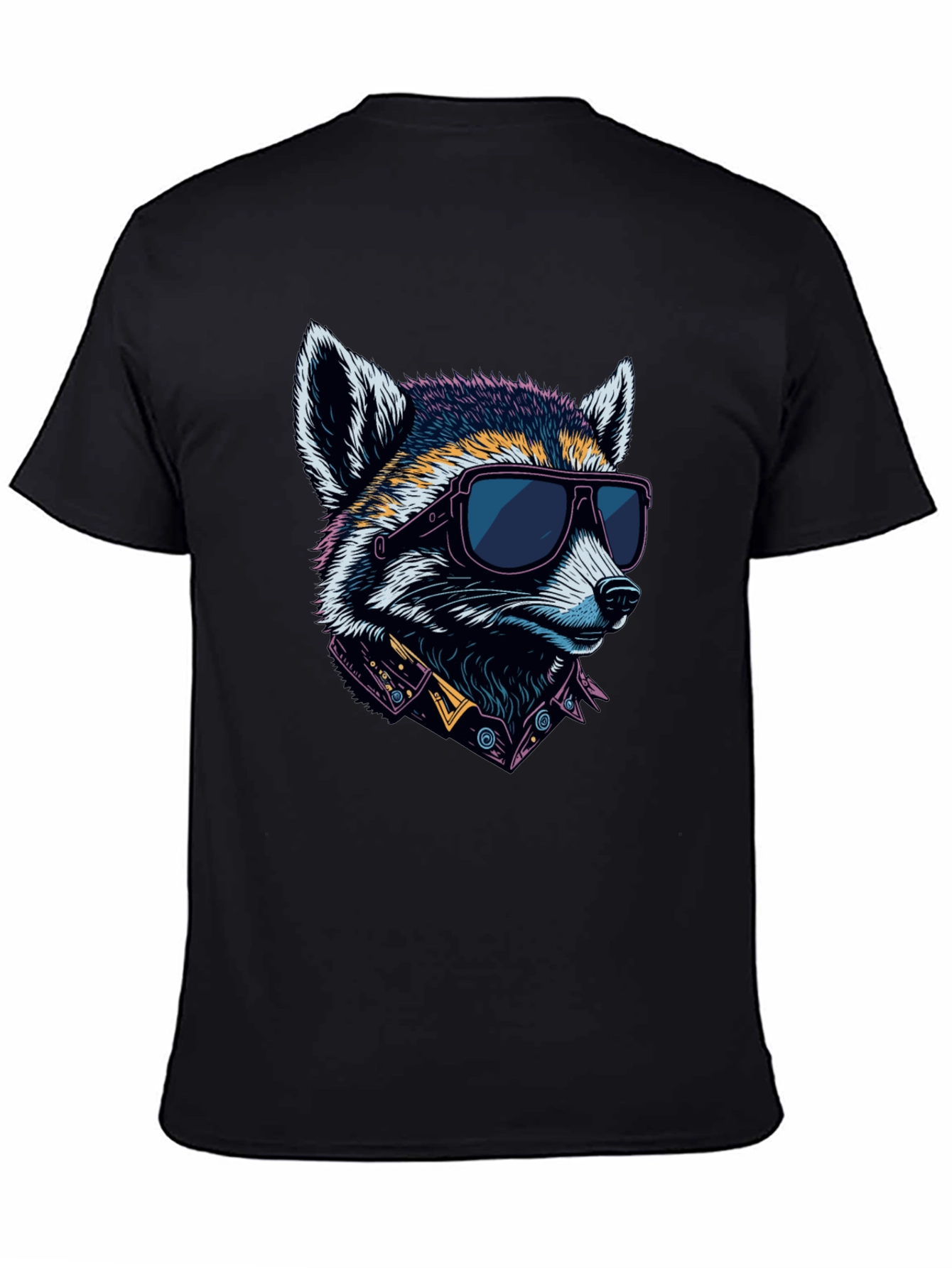 Cool Raccoon Graphic Tee - Black