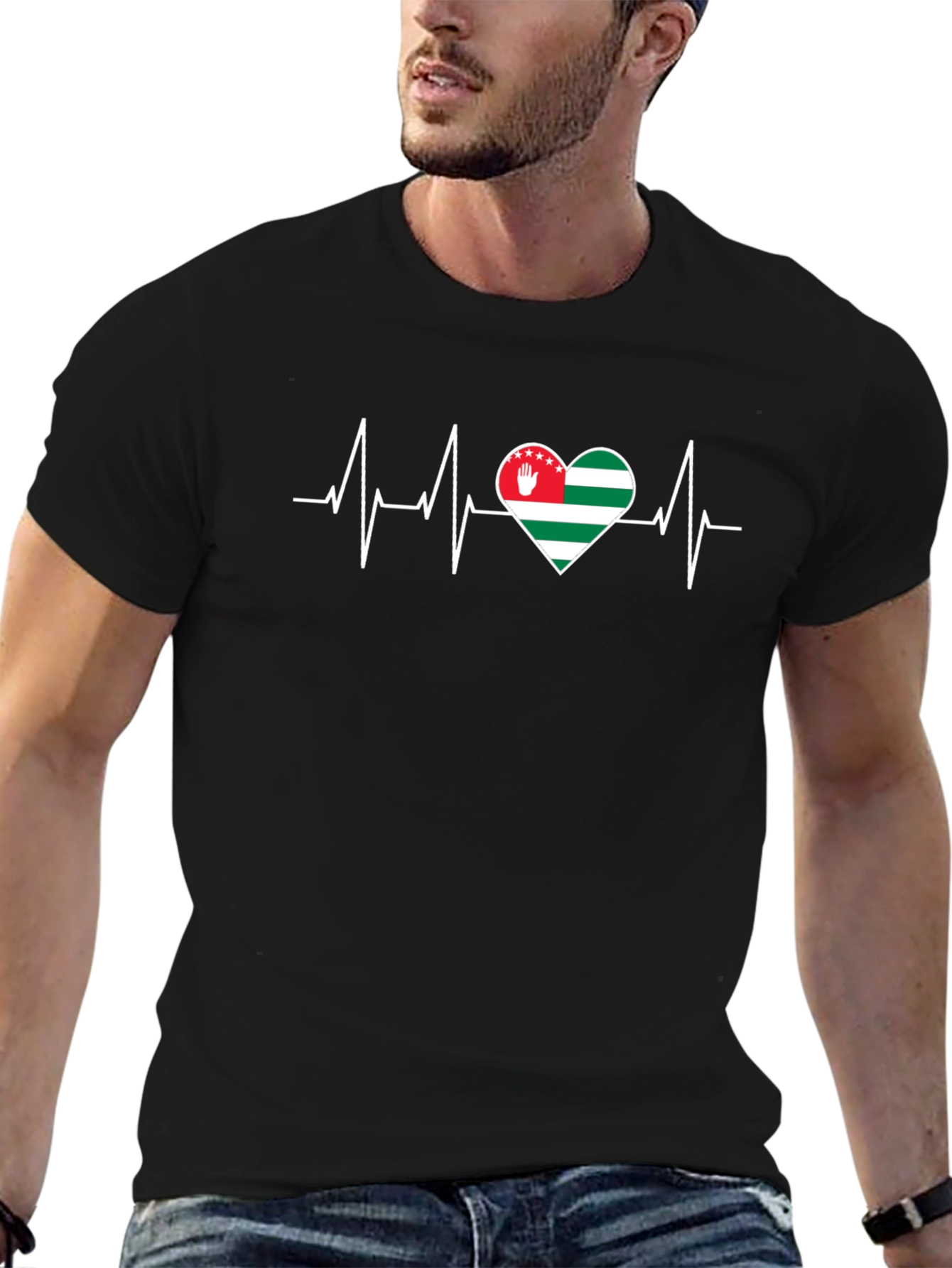 Abkhazia Flag Heartbeat T-Shirt