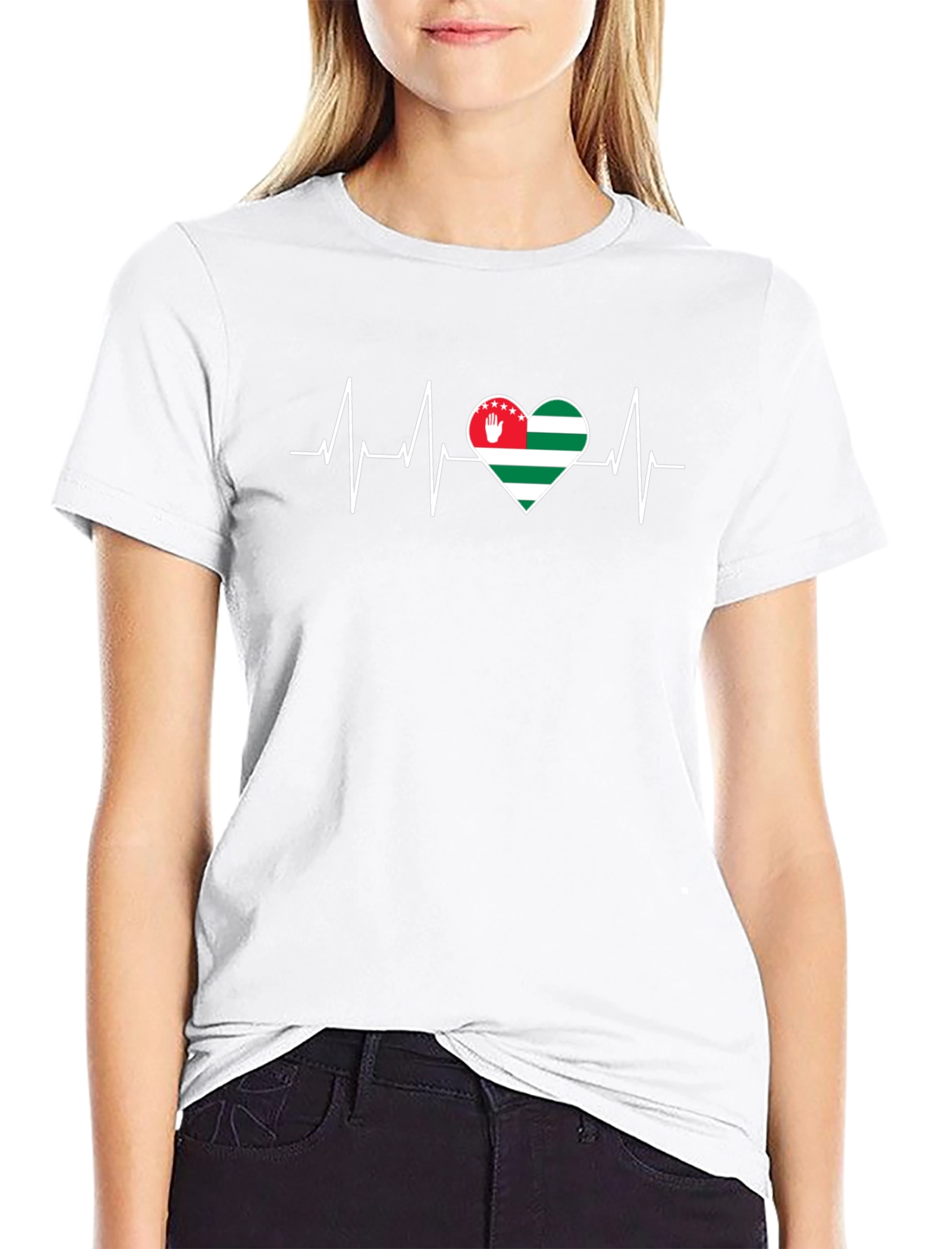 Abkhazia Flag Heartbeat T-Shirt