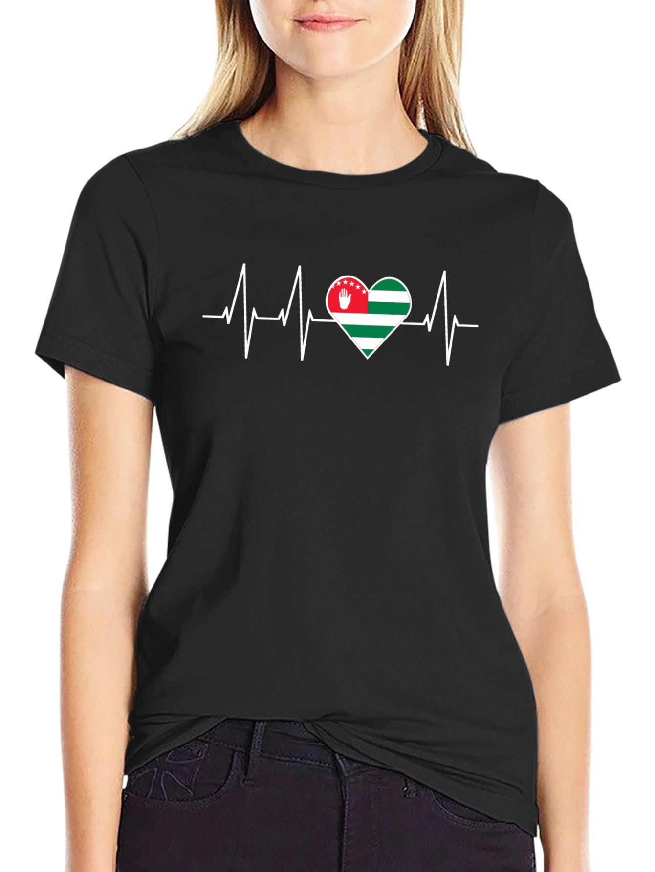 Abkhazia Flag Heartbeat T-Shirt