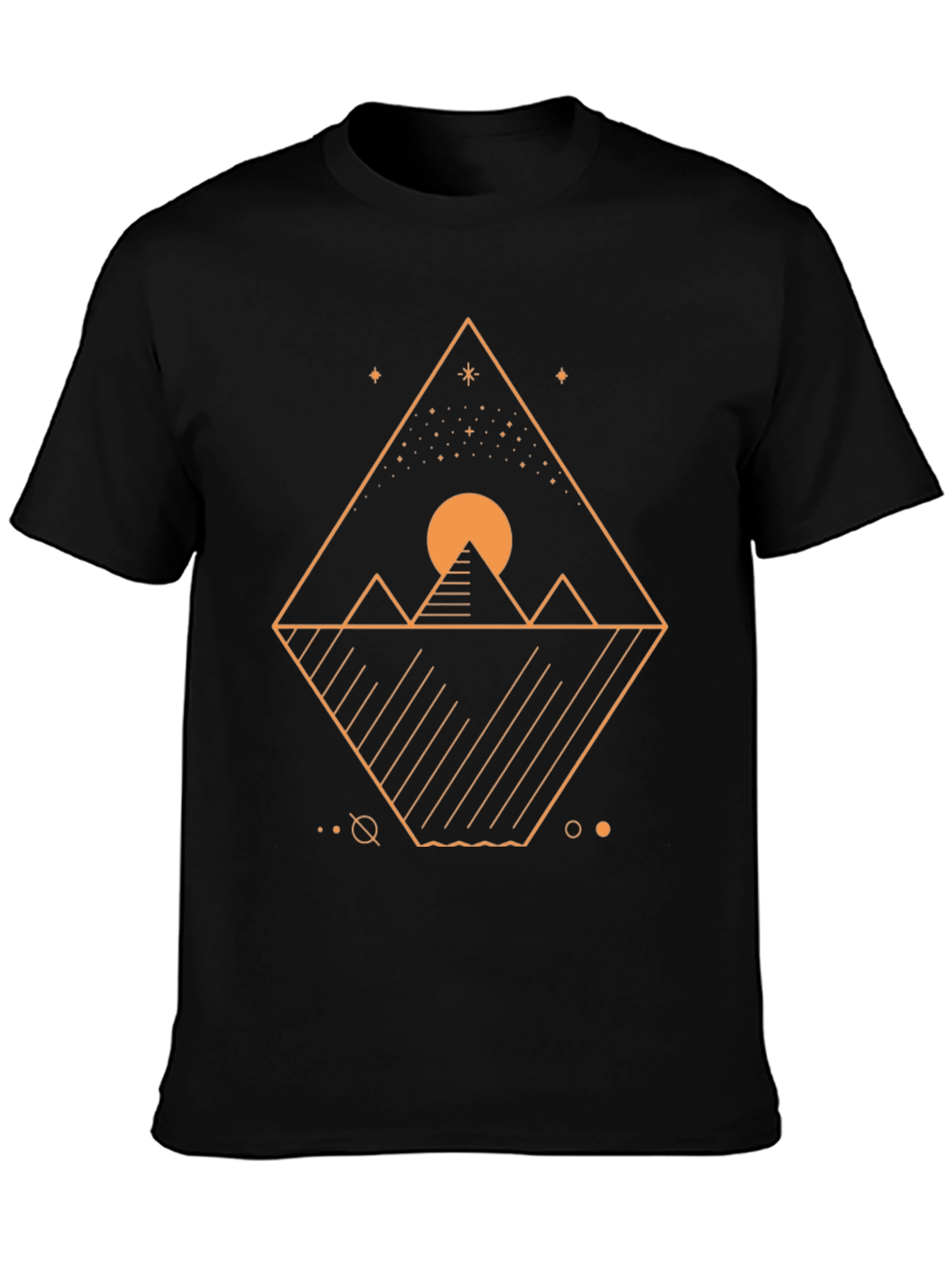 Geometric Pyramid Graphic Tee - Mens Black T-Shirt