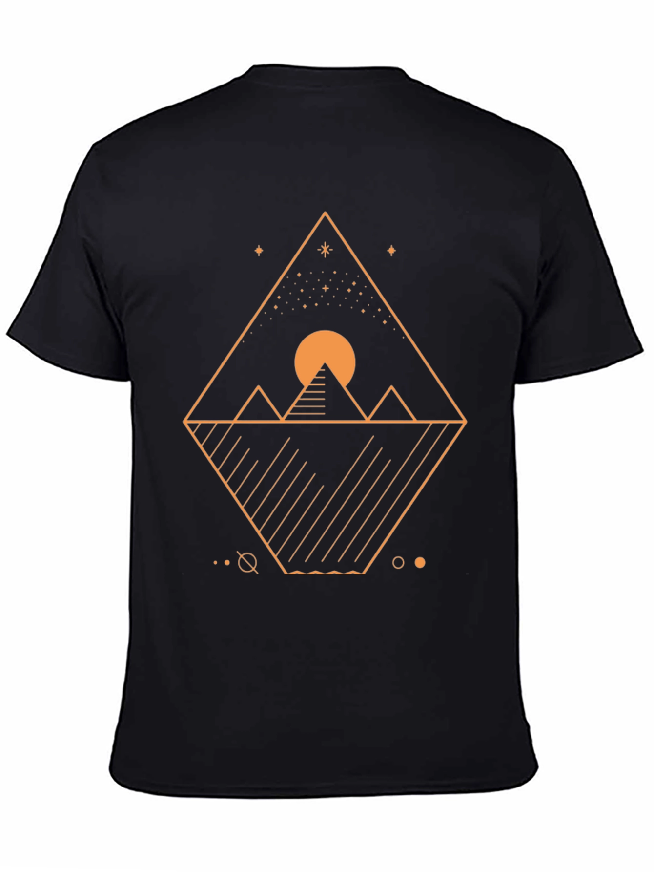 Geometric Pyramid Graphic Tee - Mens Black T-Shirt
