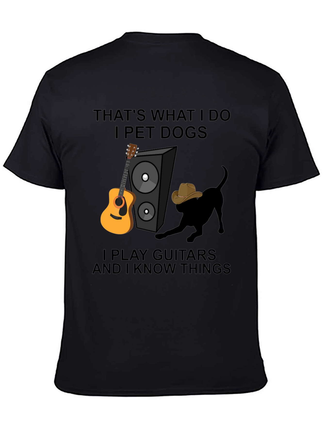 Dog Petting Guitar Player T-Shirt