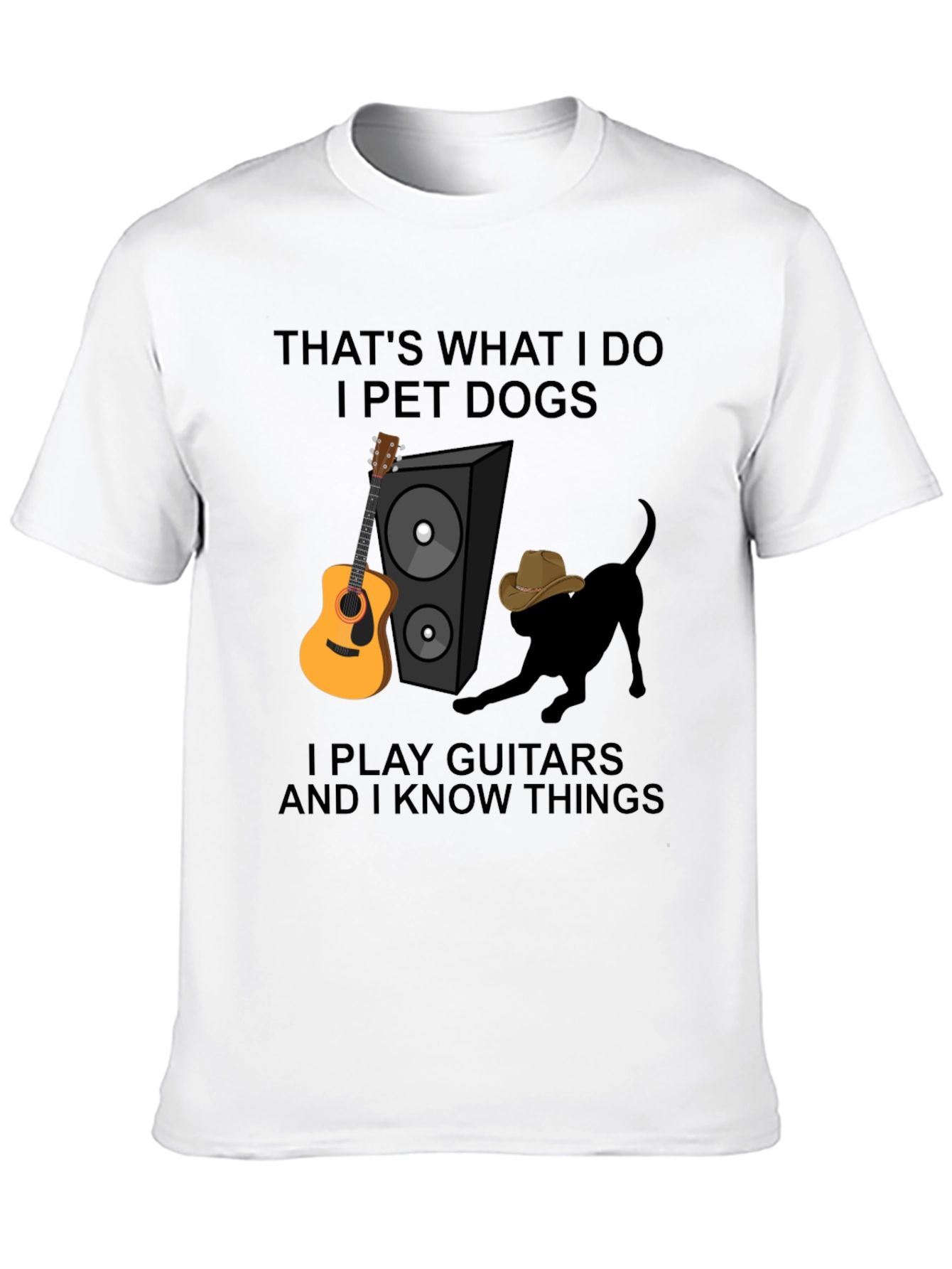 Dog Petting Guitar Player T-Shirt