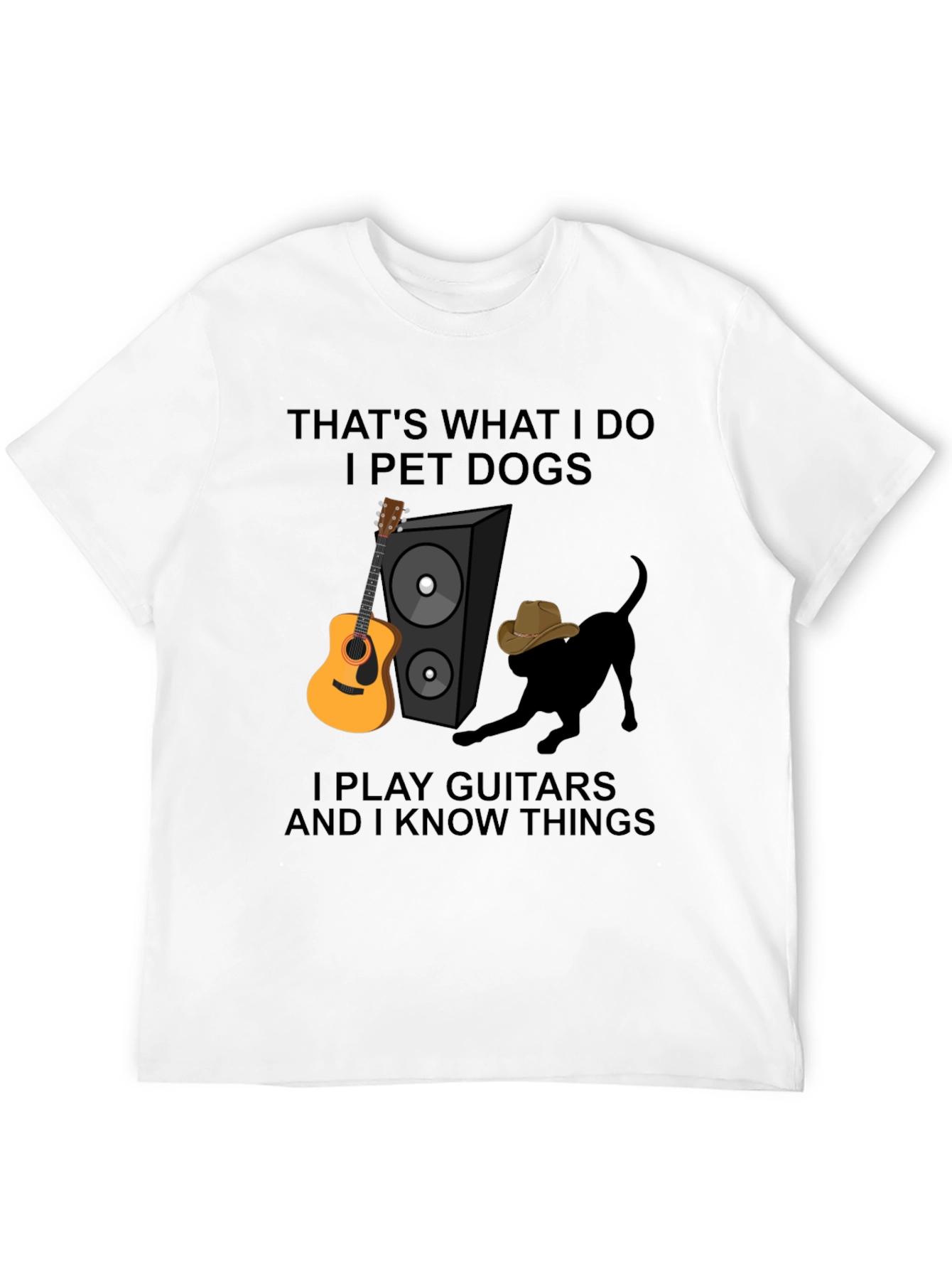 Dog Petting Guitar Player T-Shirt