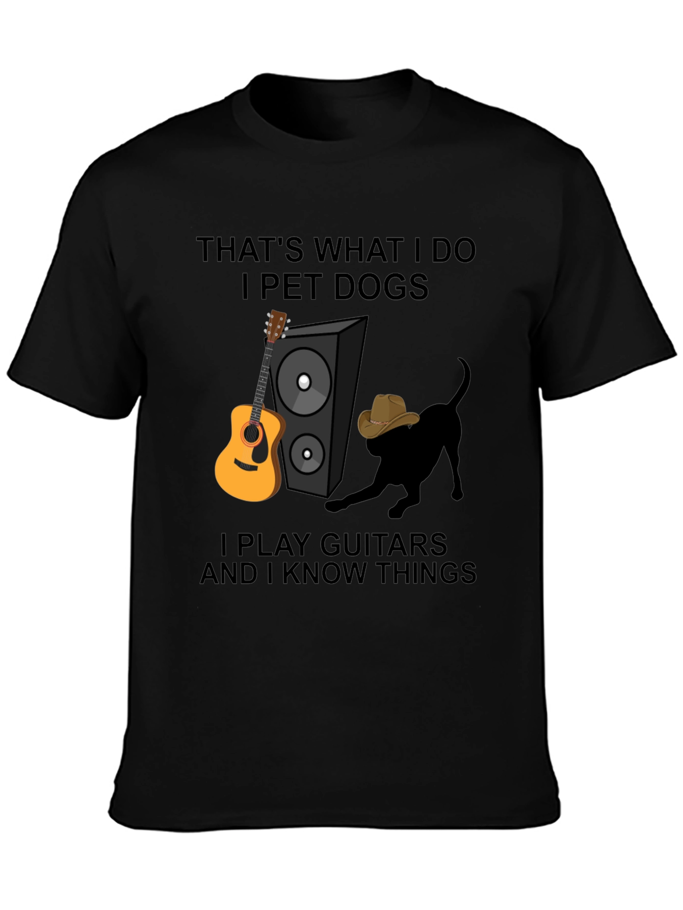 Dog Petting Guitar Player T-Shirt