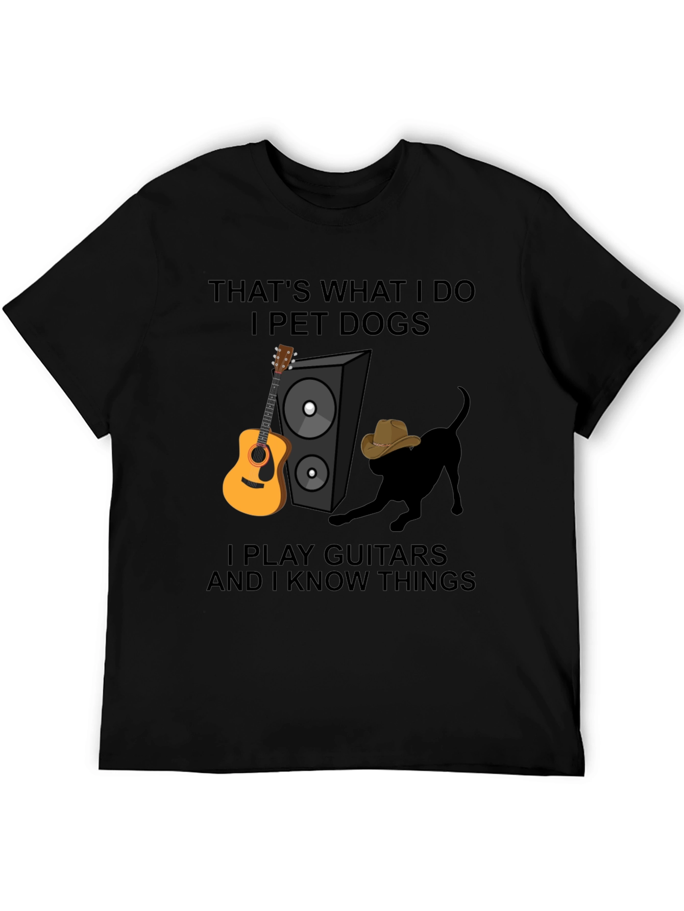 Dog Petting Guitar Player T-Shirt