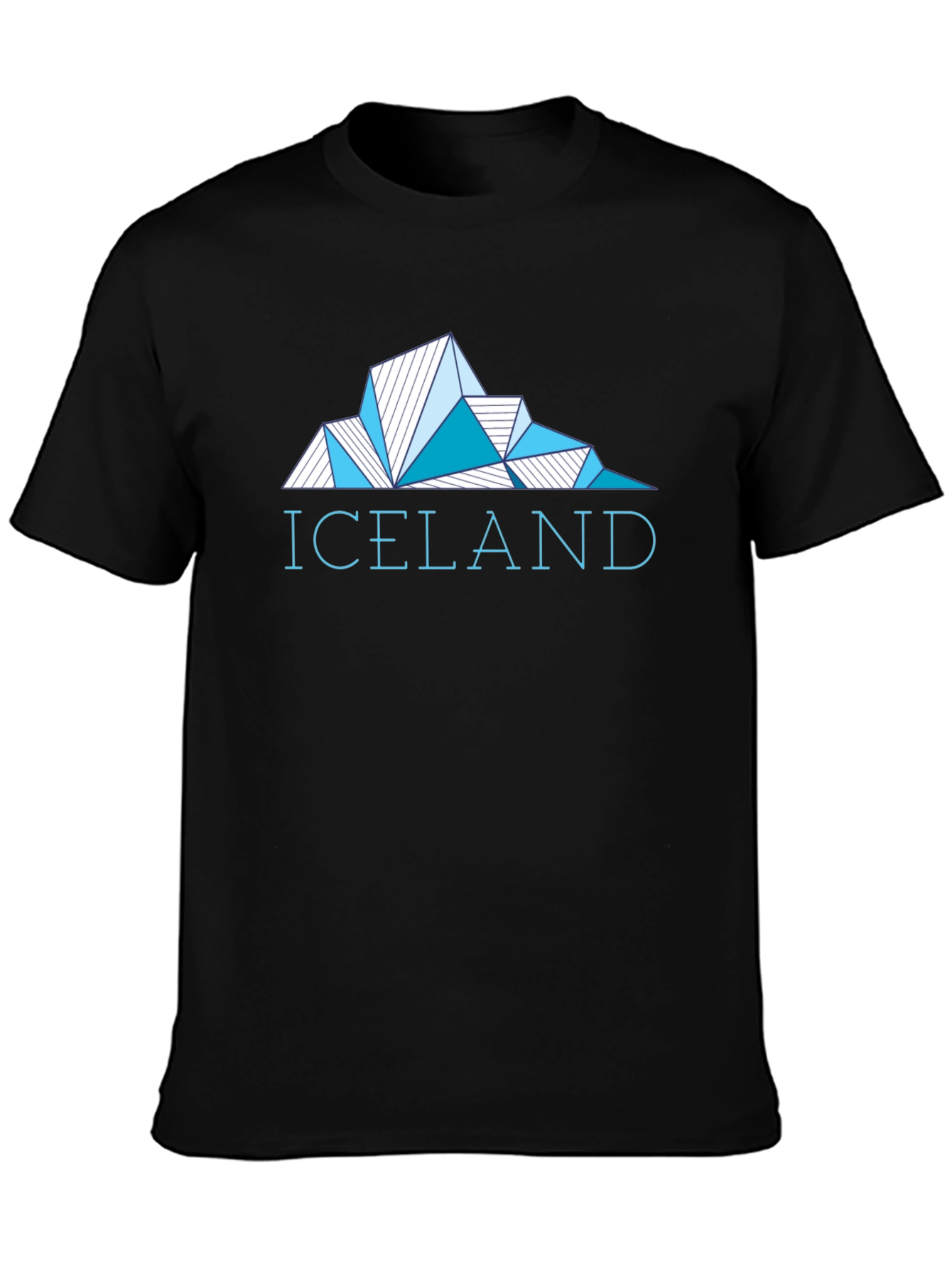 Iceland Geometric Graphic Tee - Mens Black T-Shirt