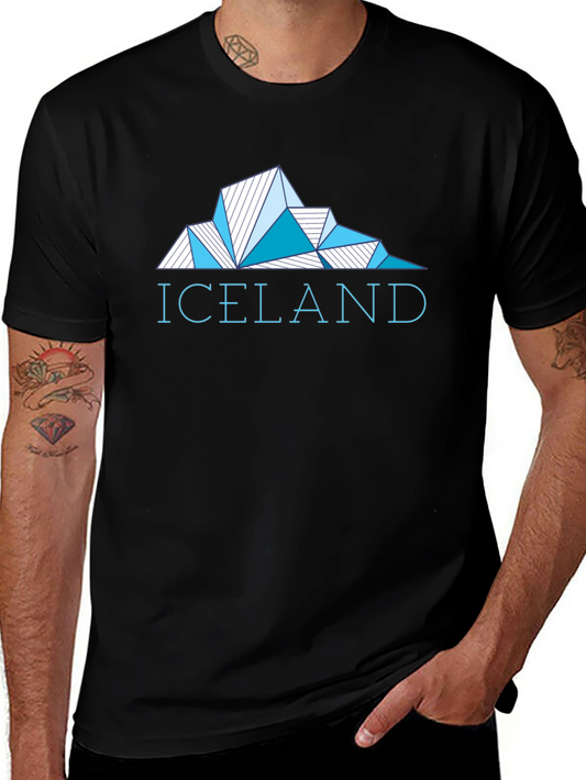 Iceland Geometric Graphic Tee - Mens Black T-Shirt