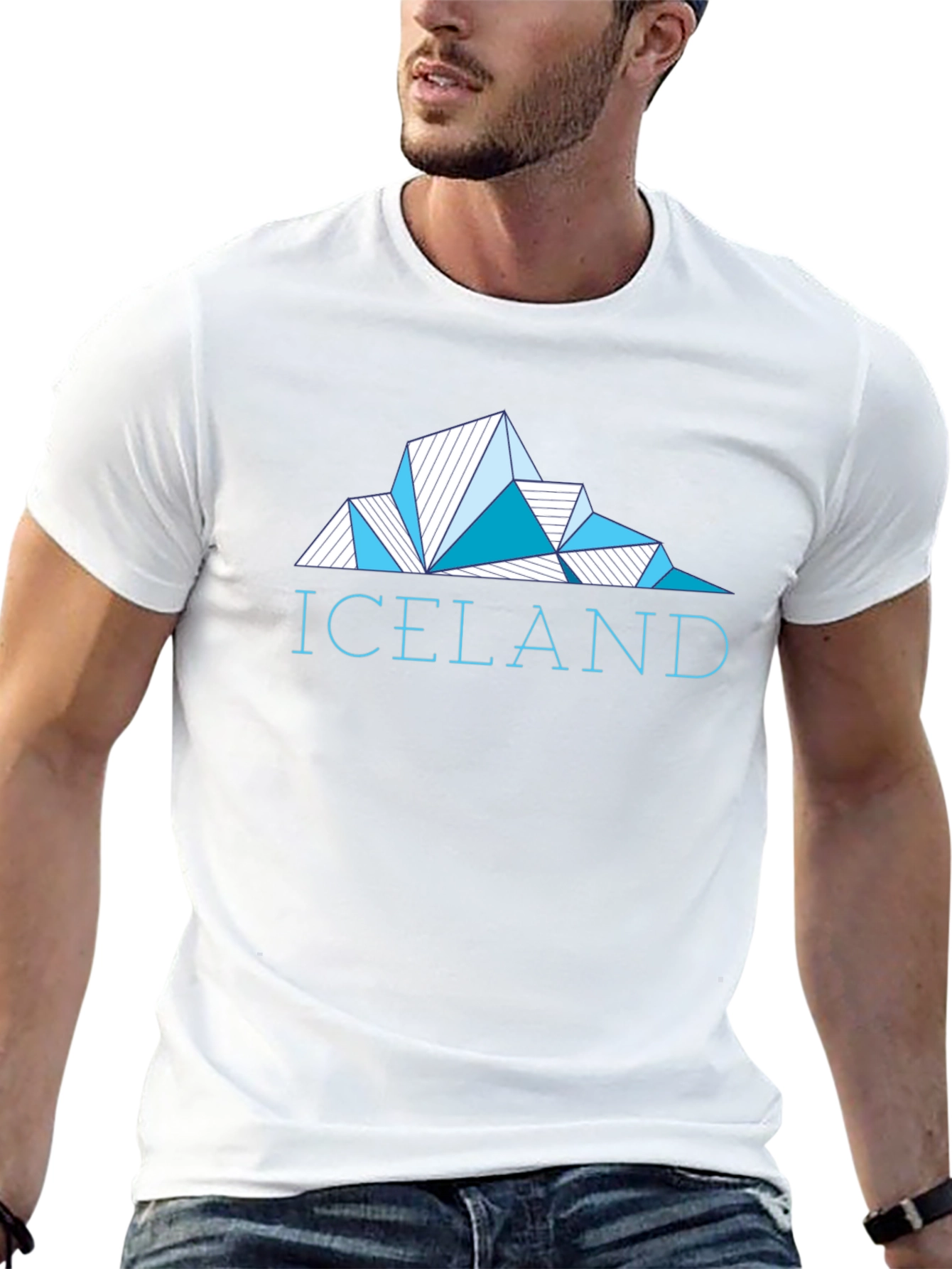 Iceland Geometric Graphic Tee - Mens Black T-Shirt