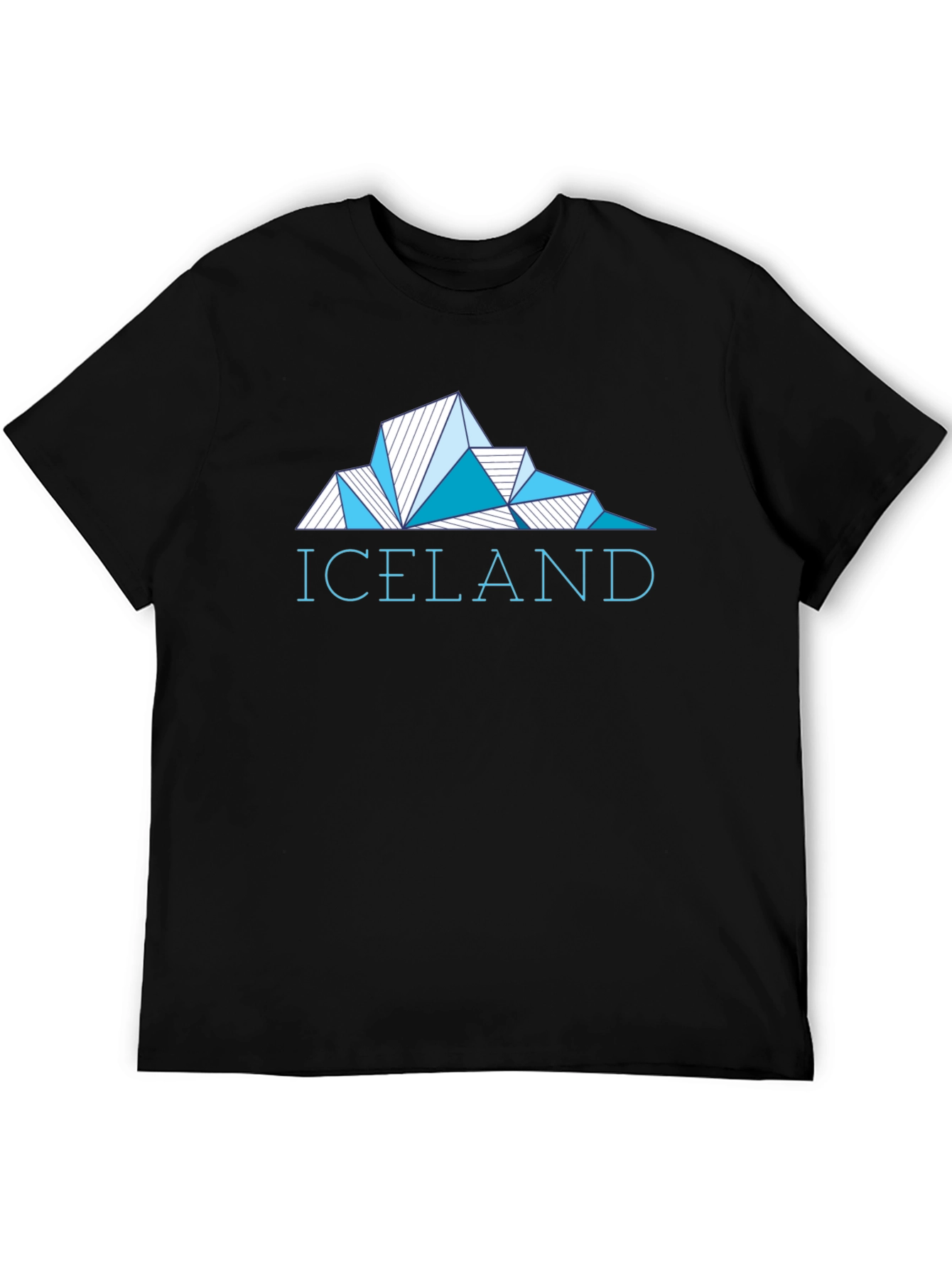 Iceland Geometric Graphic Tee - Mens Black T-Shirt