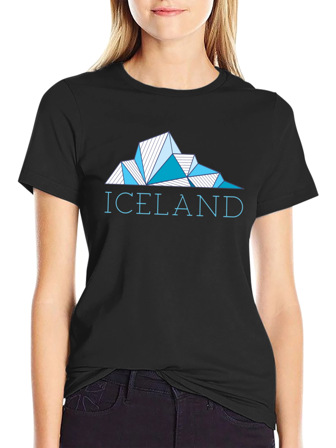 Iceland Geometric Graphic Tee - Mens Black T-Shirt