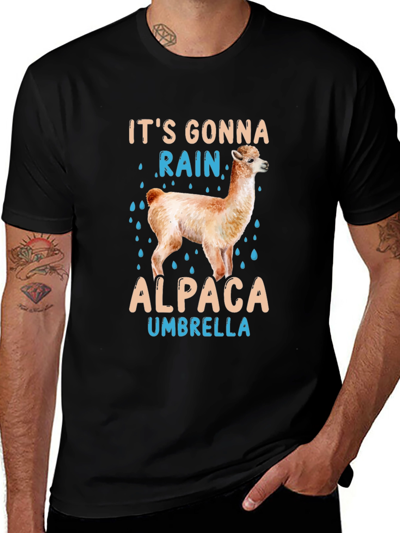 Its Gonna Rain Alpaca Umbrella T-Shirt
