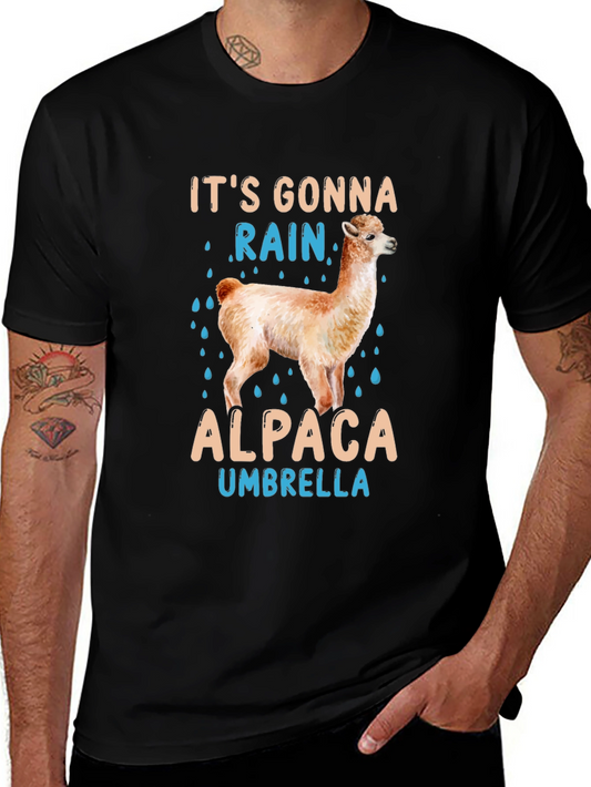 Its Gonna Rain Alpaca Umbrella T-Shirt