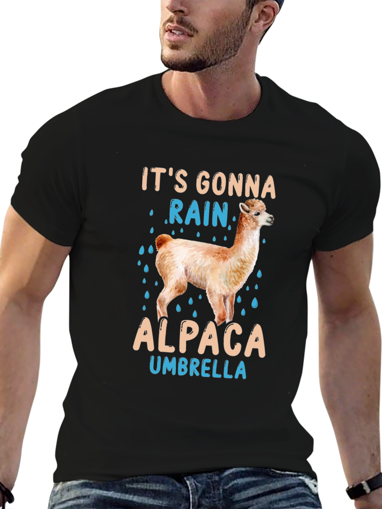 Its Gonna Rain Alpaca Umbrella T-Shirt