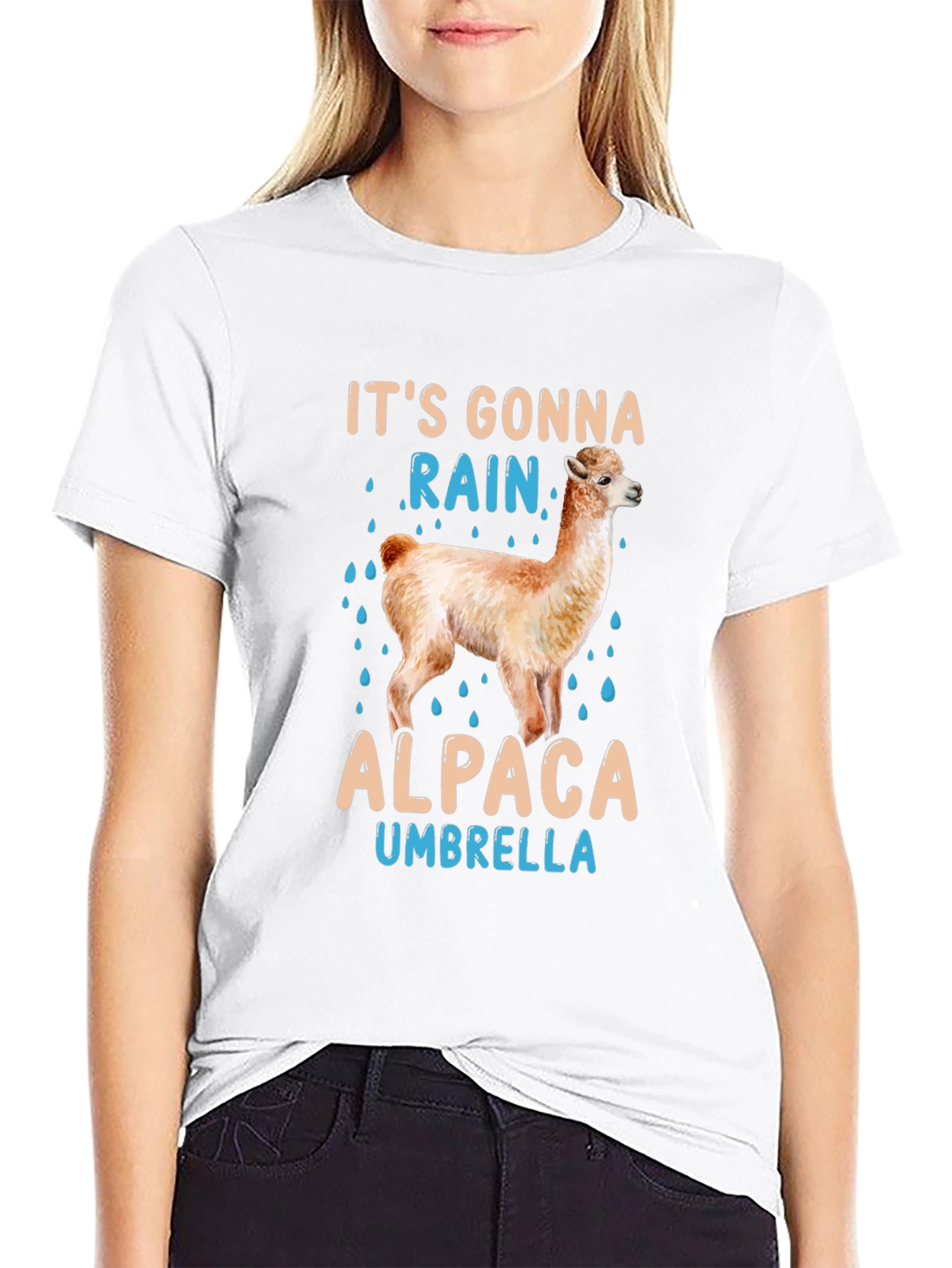 Its Gonna Rain Alpaca Umbrella T-Shirt