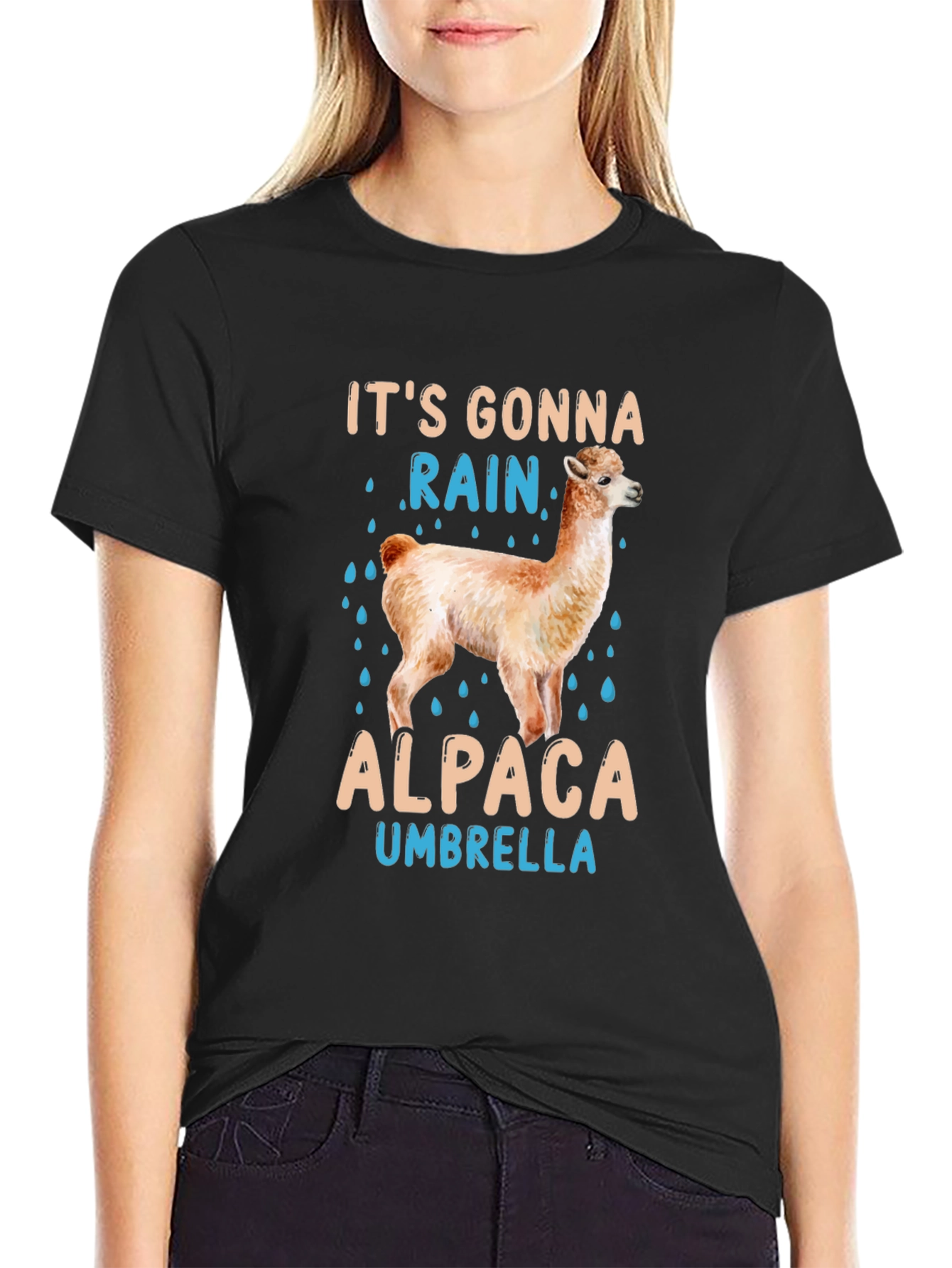 Its Gonna Rain Alpaca Umbrella T-Shirt