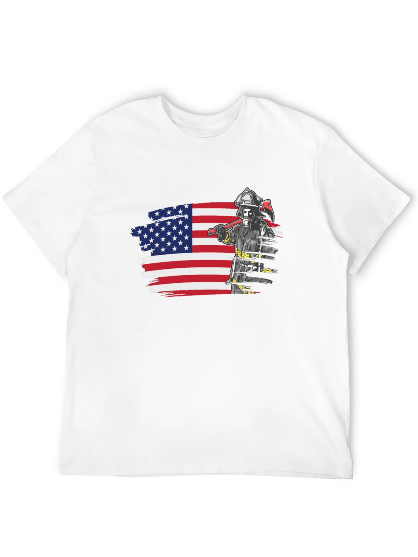 Firefighter USA Flag Graphic Tee