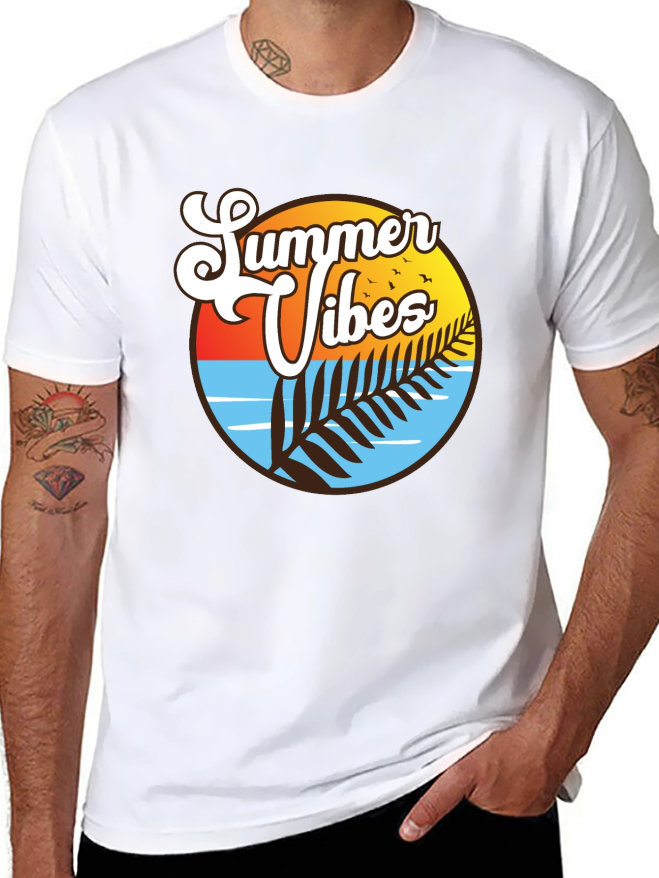 Summer Vibes T-Shirt - Tropical Design