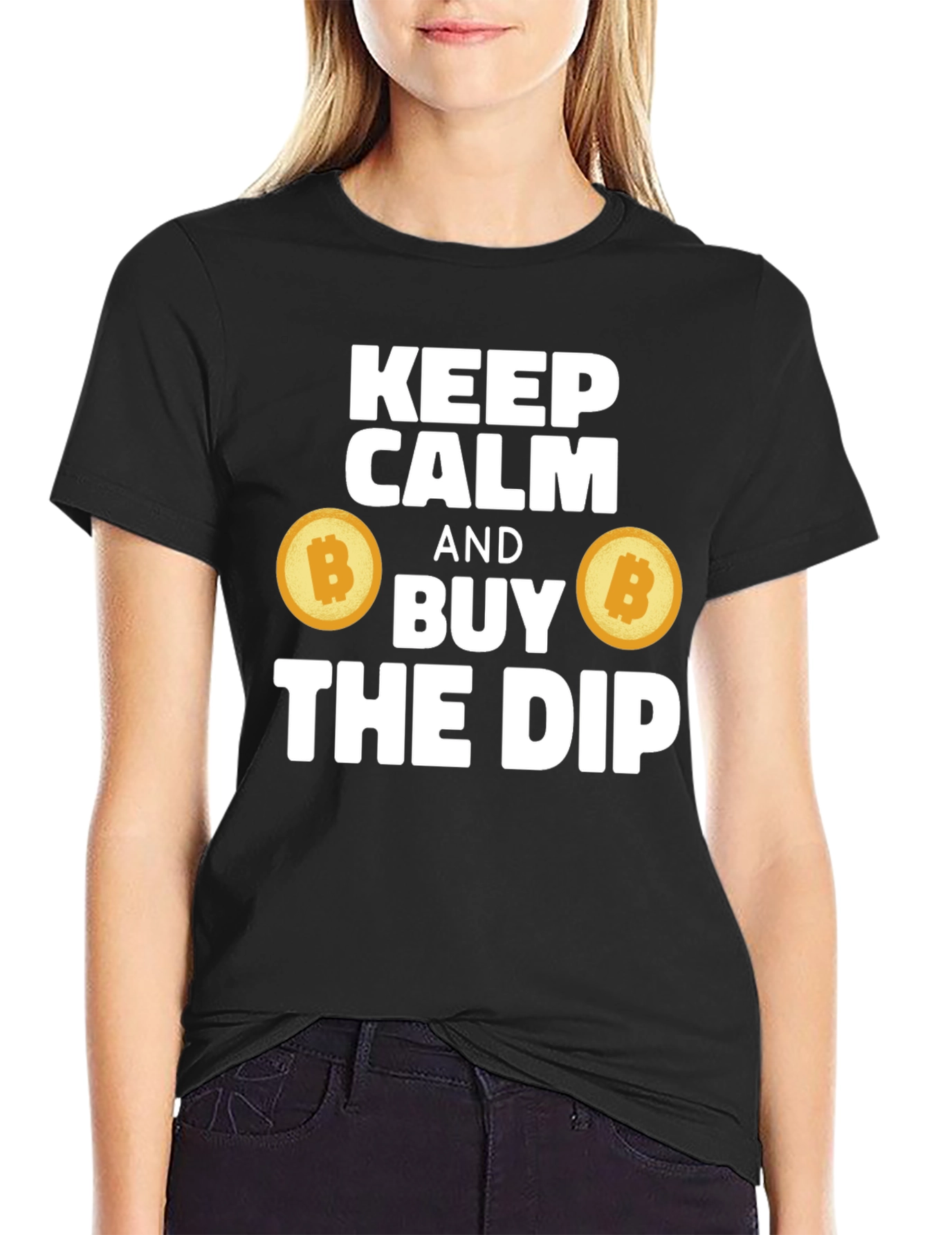Keep Calm & Buy The Dip Bitcoin Crypto T-Shirt