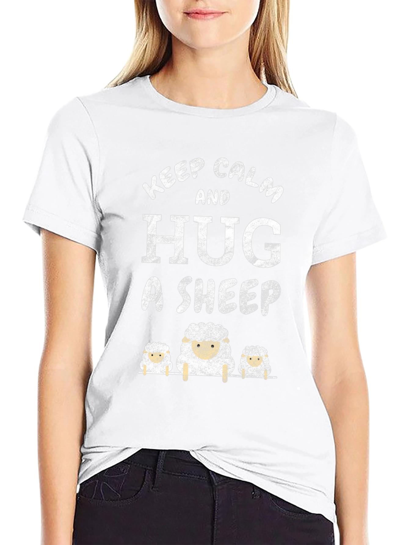 Keep Calm and Hug A Sheep Graphic Tee
