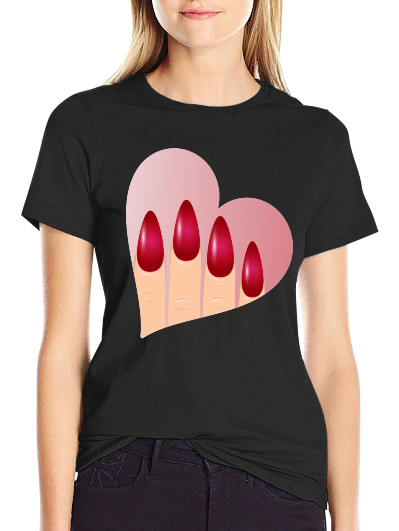 Heart & Nails Graphic Tee - Unique Fashion