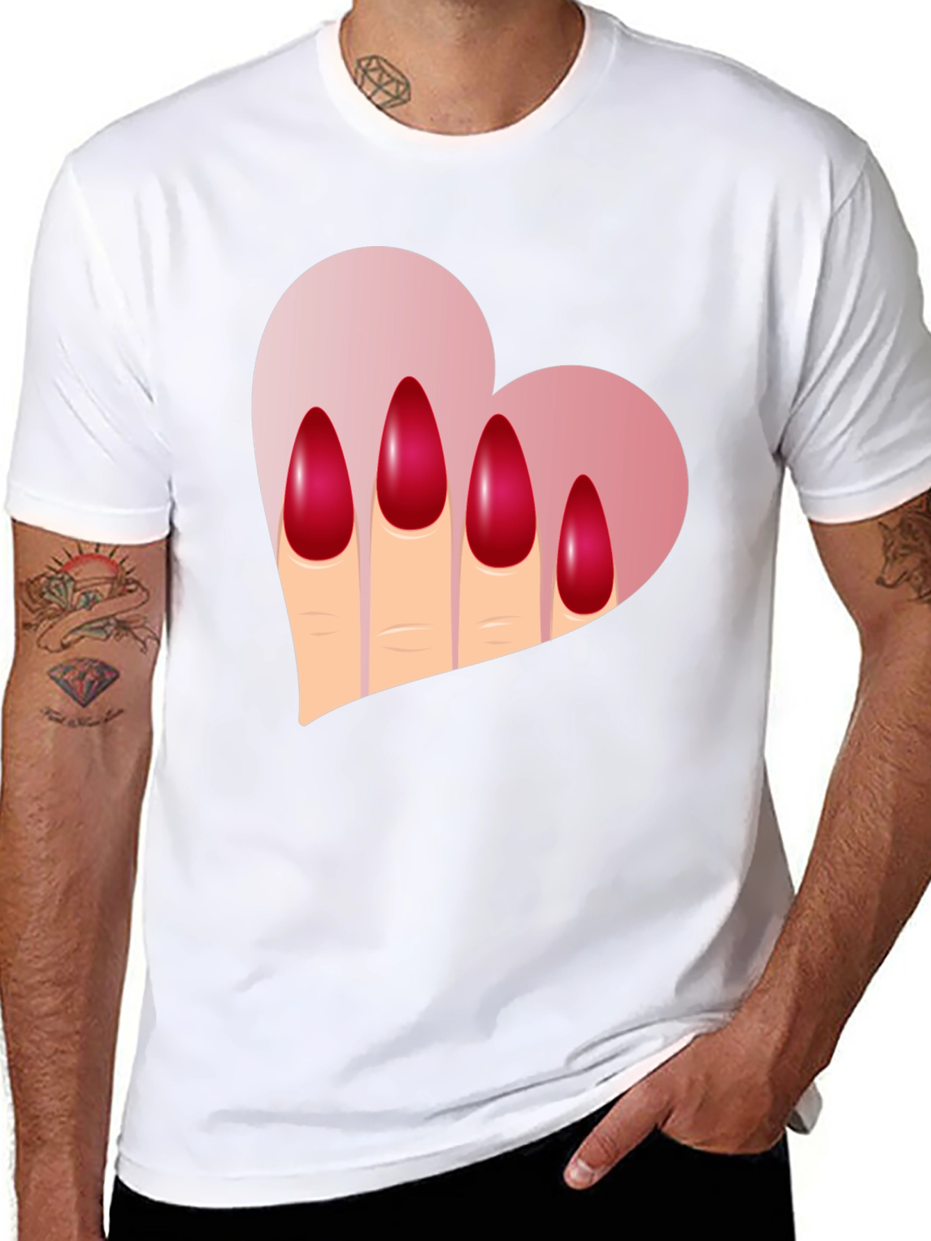 Heart & Nails Graphic Tee - Unique Fashion