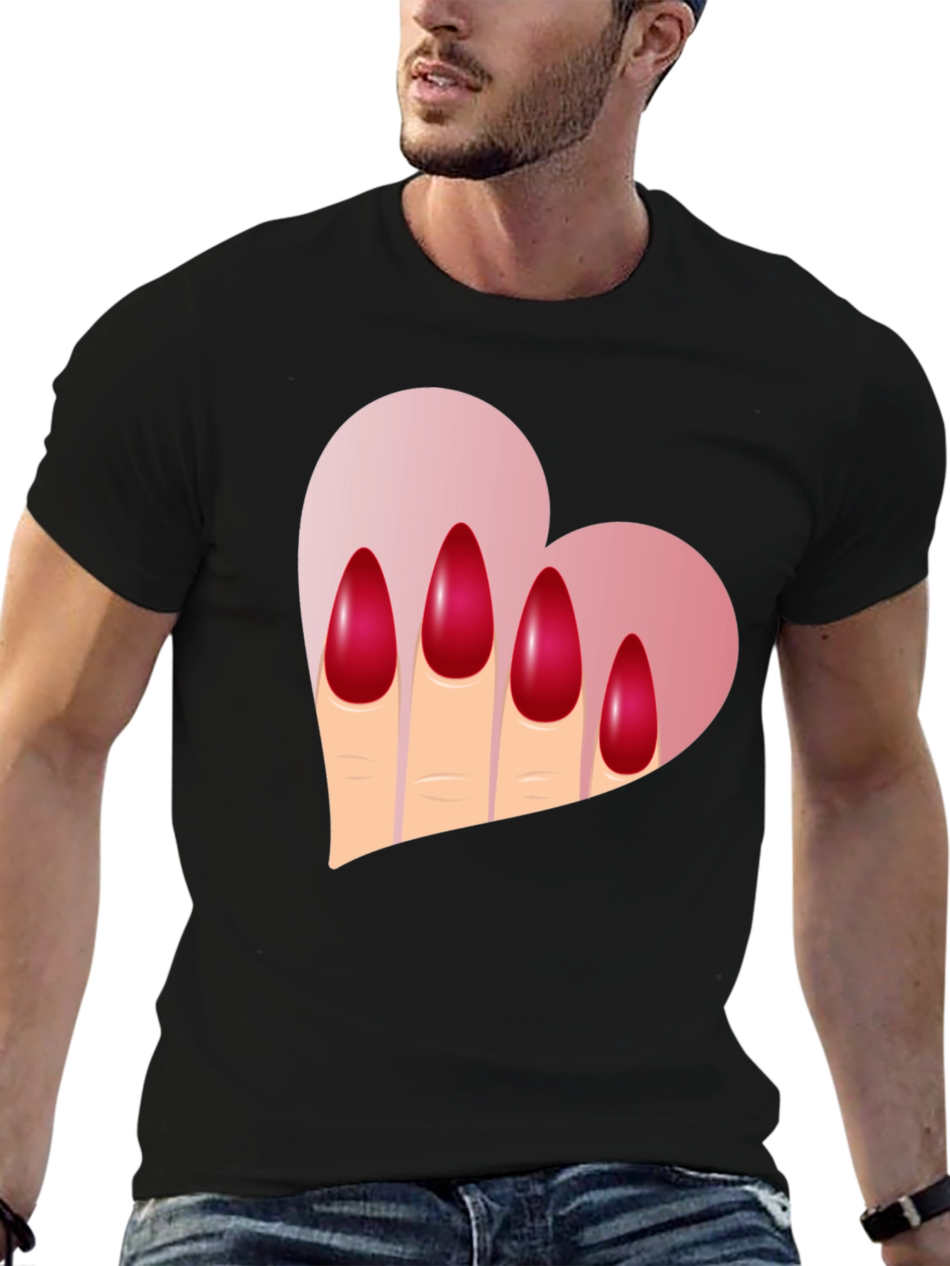 Heart & Nails Graphic Tee - Unique Fashion