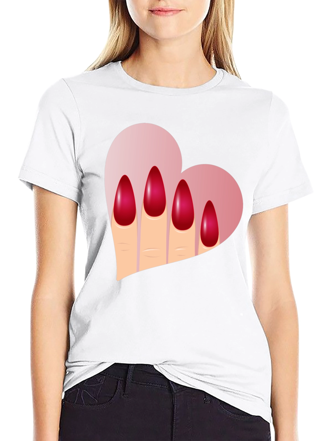 Heart & Nails Graphic Tee - Unique Fashion