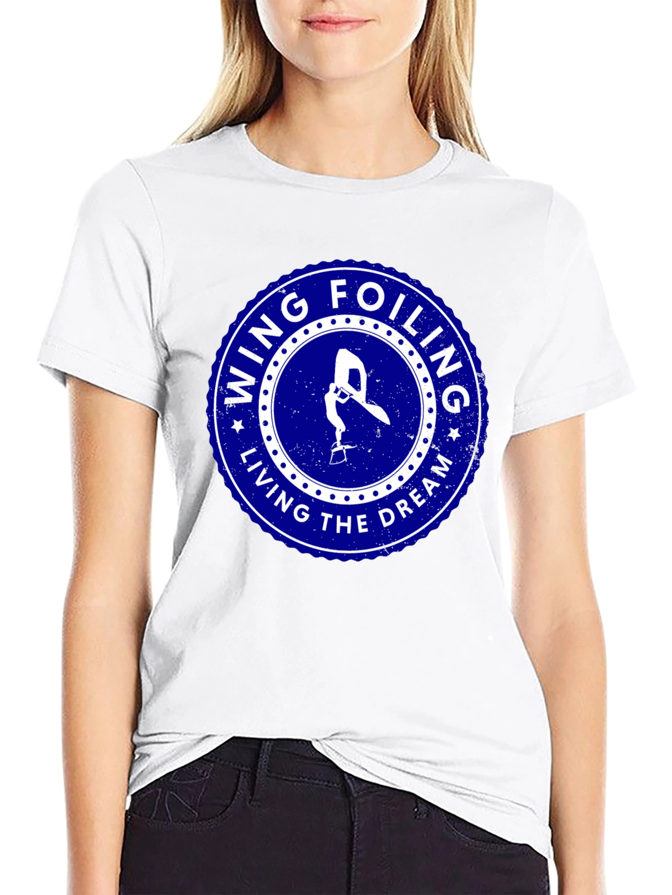 Wing Foiling Living the Dream Black T-Shirt