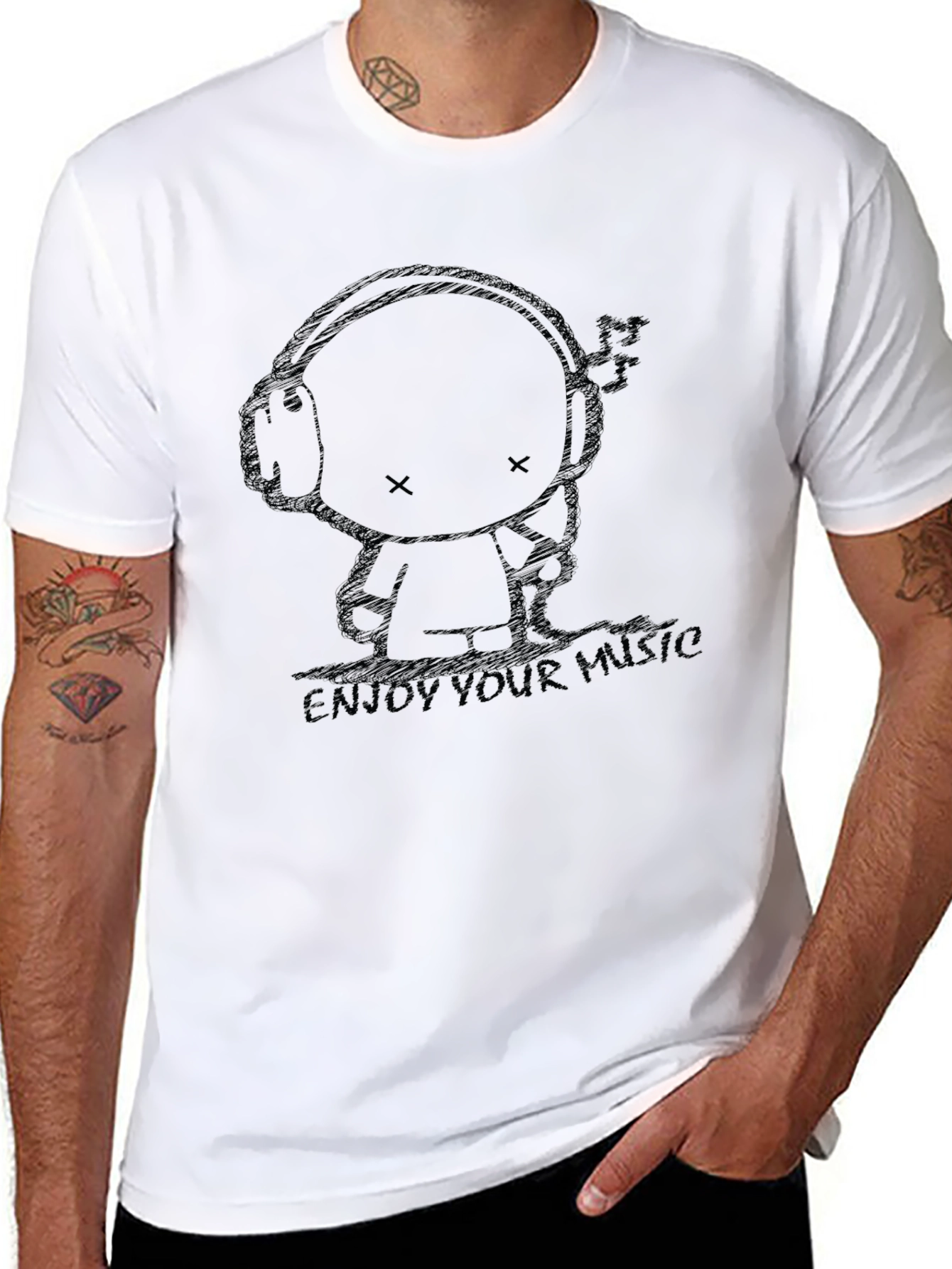 Enjoy Your Music Black Graphic Tee