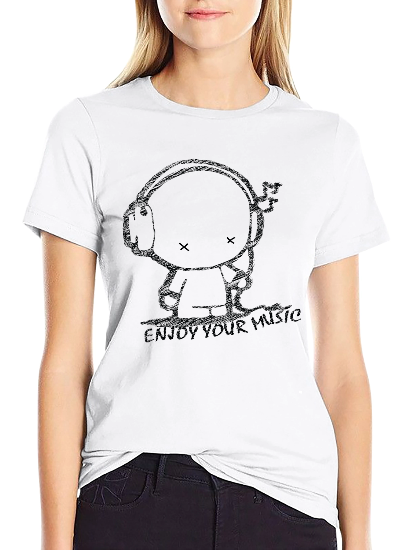 Enjoy Your Music Black Graphic Tee