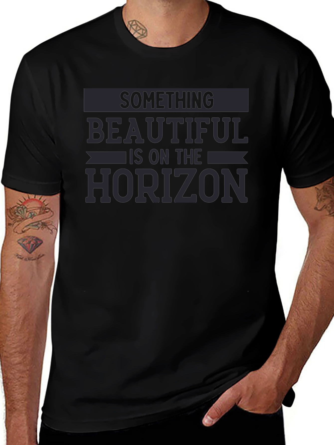 Beautiful Horizon Graphic Tee - Soft Black T-Shirt