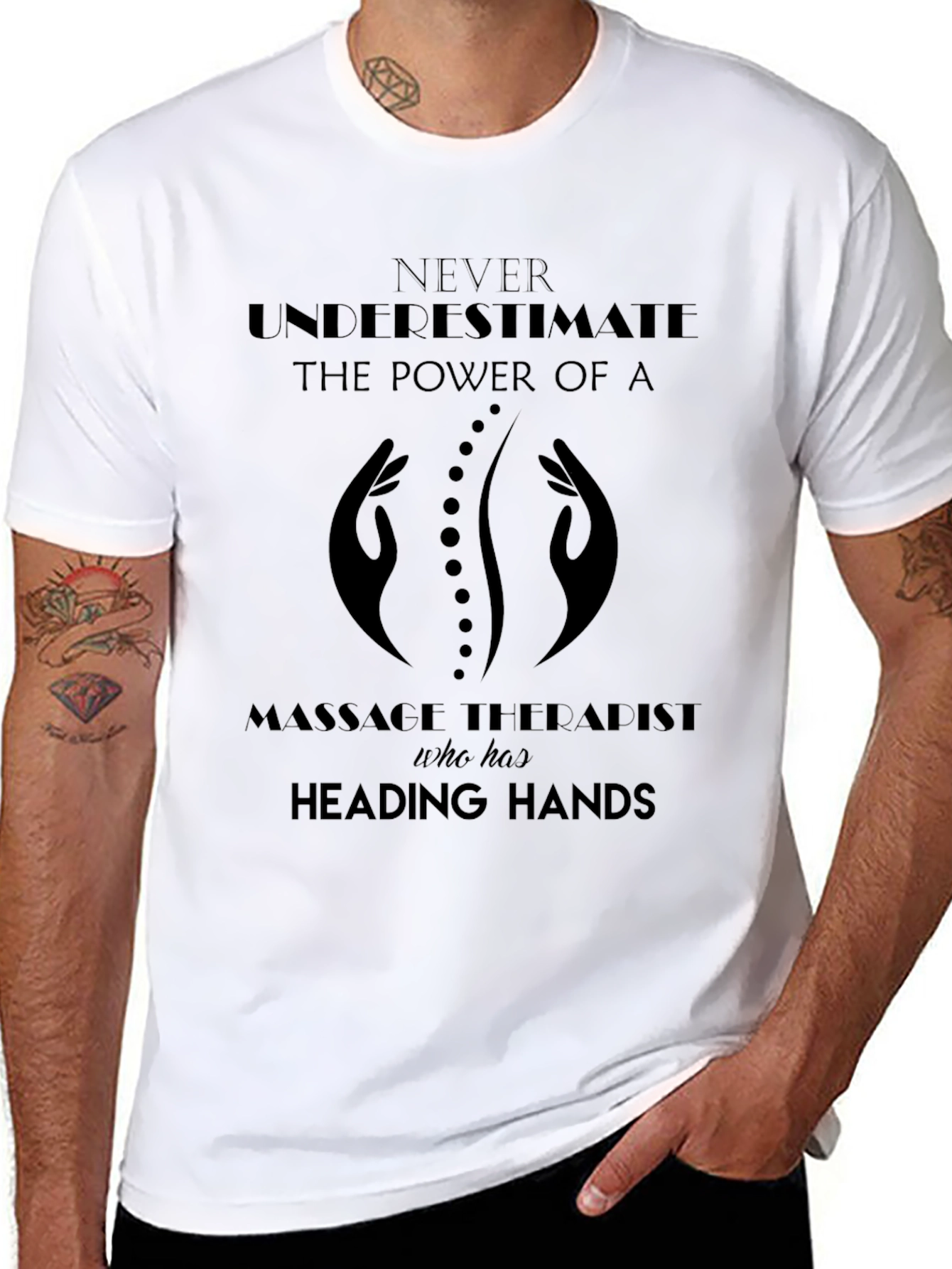 Massage Therapist T-Shirt - Healing Hands Design