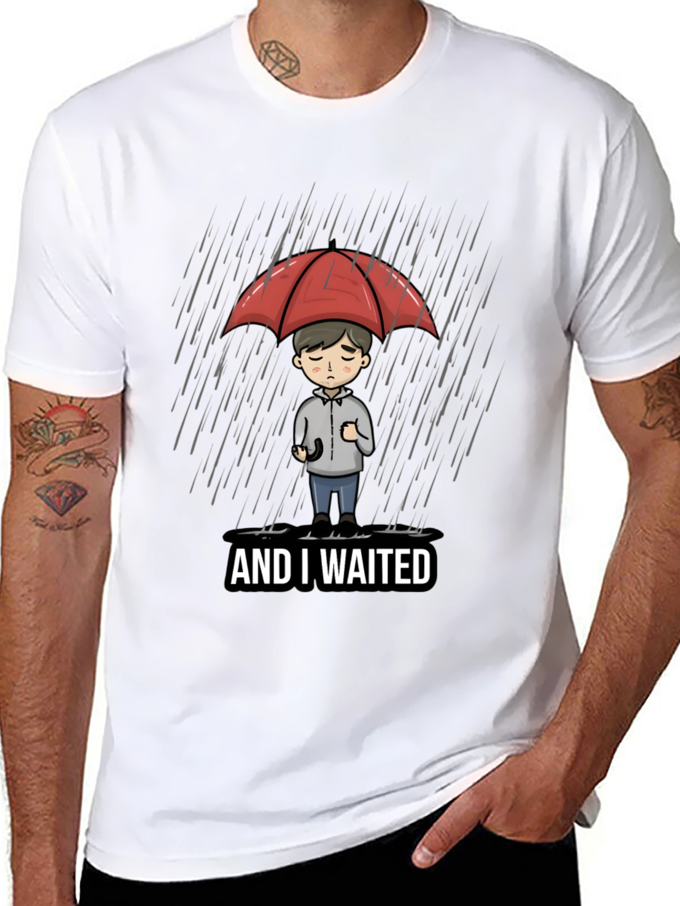 Sad Waiting Cartoon T-Shirt