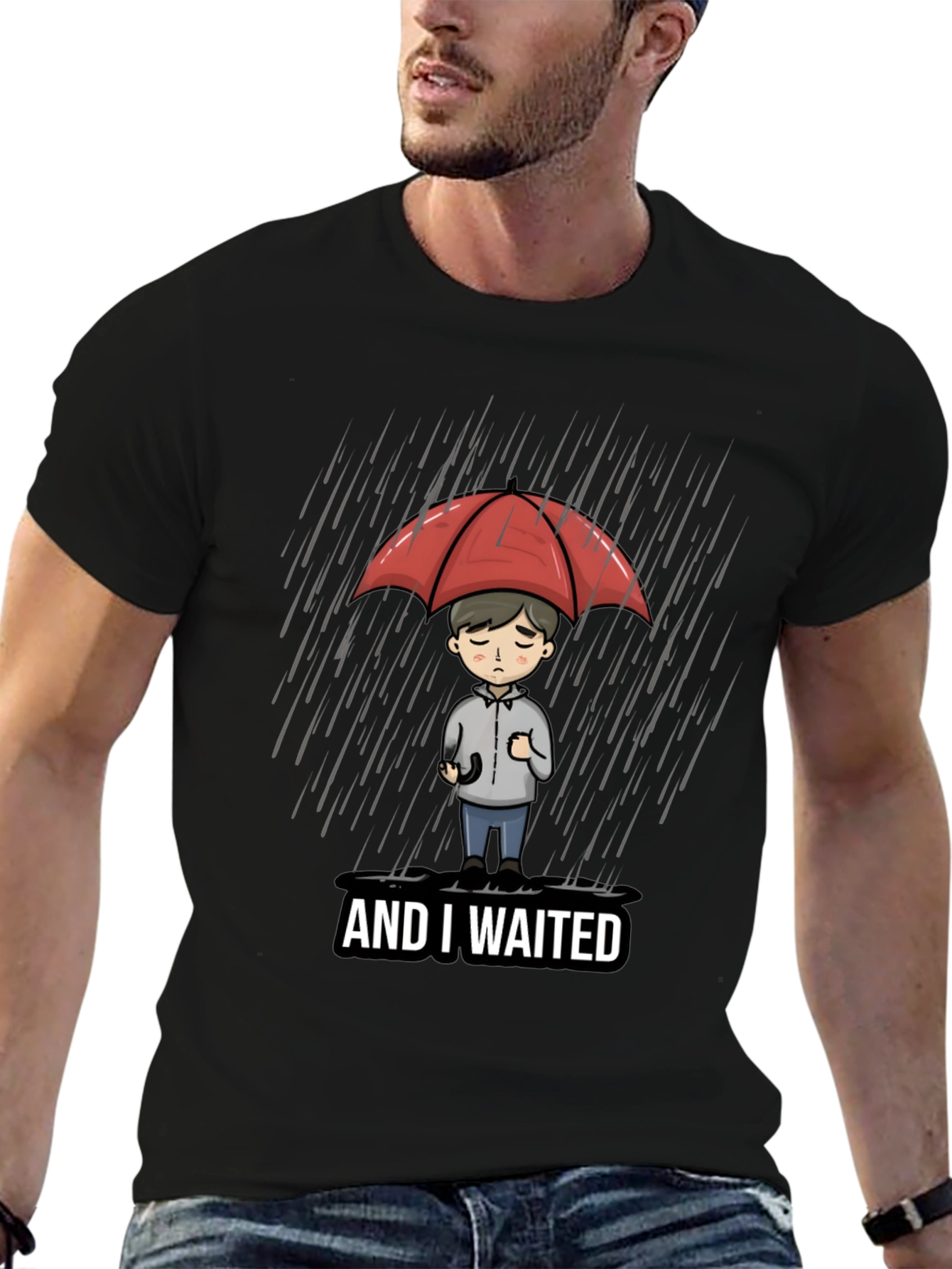 Sad Waiting Cartoon T-Shirt