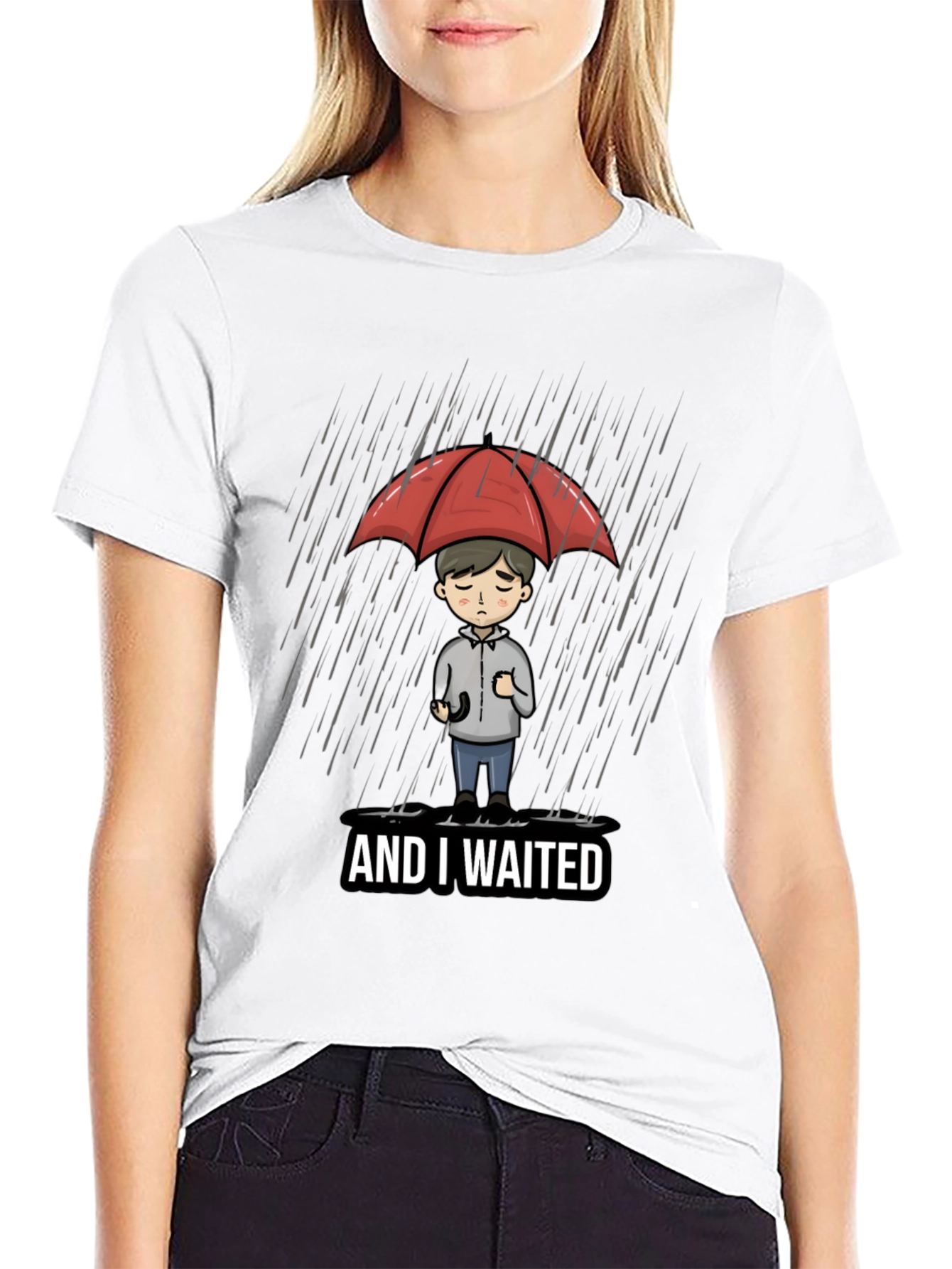Sad Waiting Cartoon T-Shirt