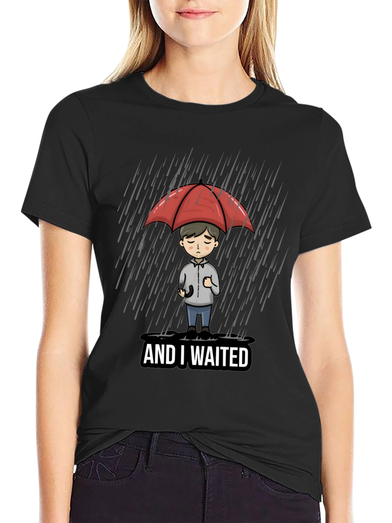Sad Waiting Cartoon T-Shirt