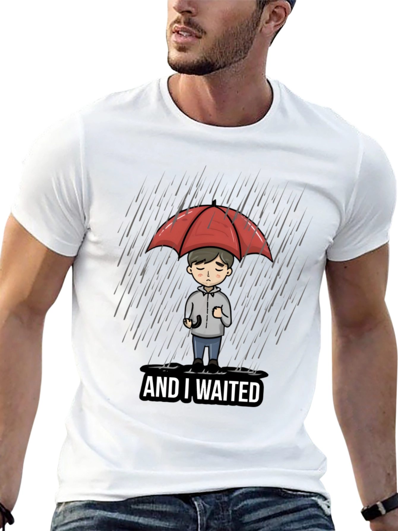 Sad Waiting Cartoon T-Shirt