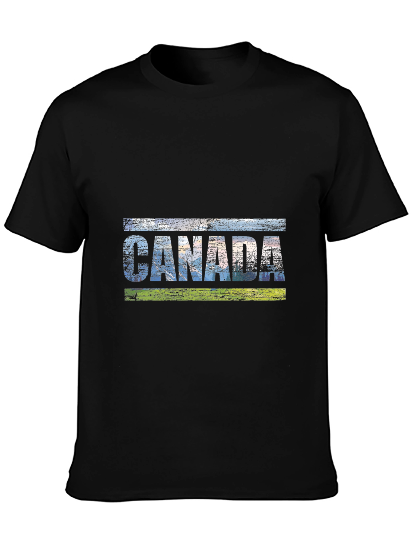 Canada Graphic Tee - Distressed Style Black T-Shirt