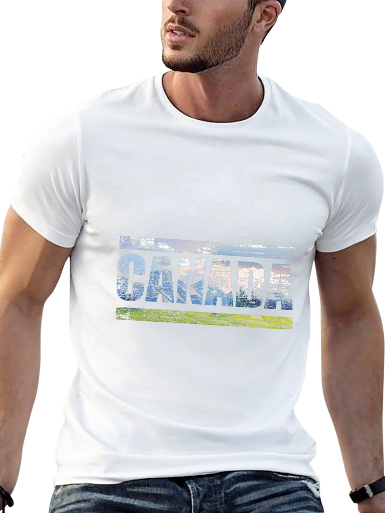 Canada Graphic Tee - Distressed Style Black T-Shirt