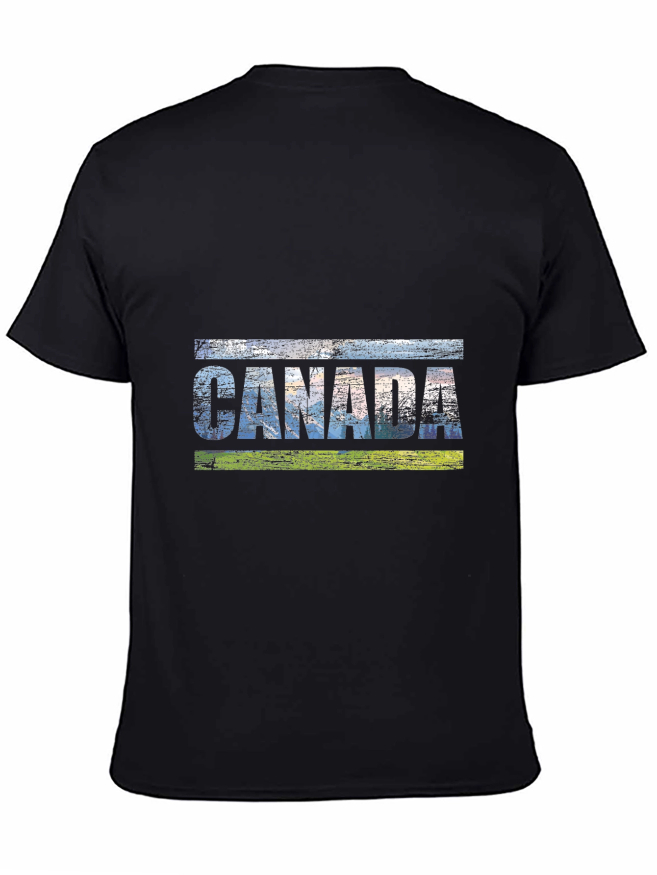 Canada Graphic Tee - Distressed Style Black T-Shirt