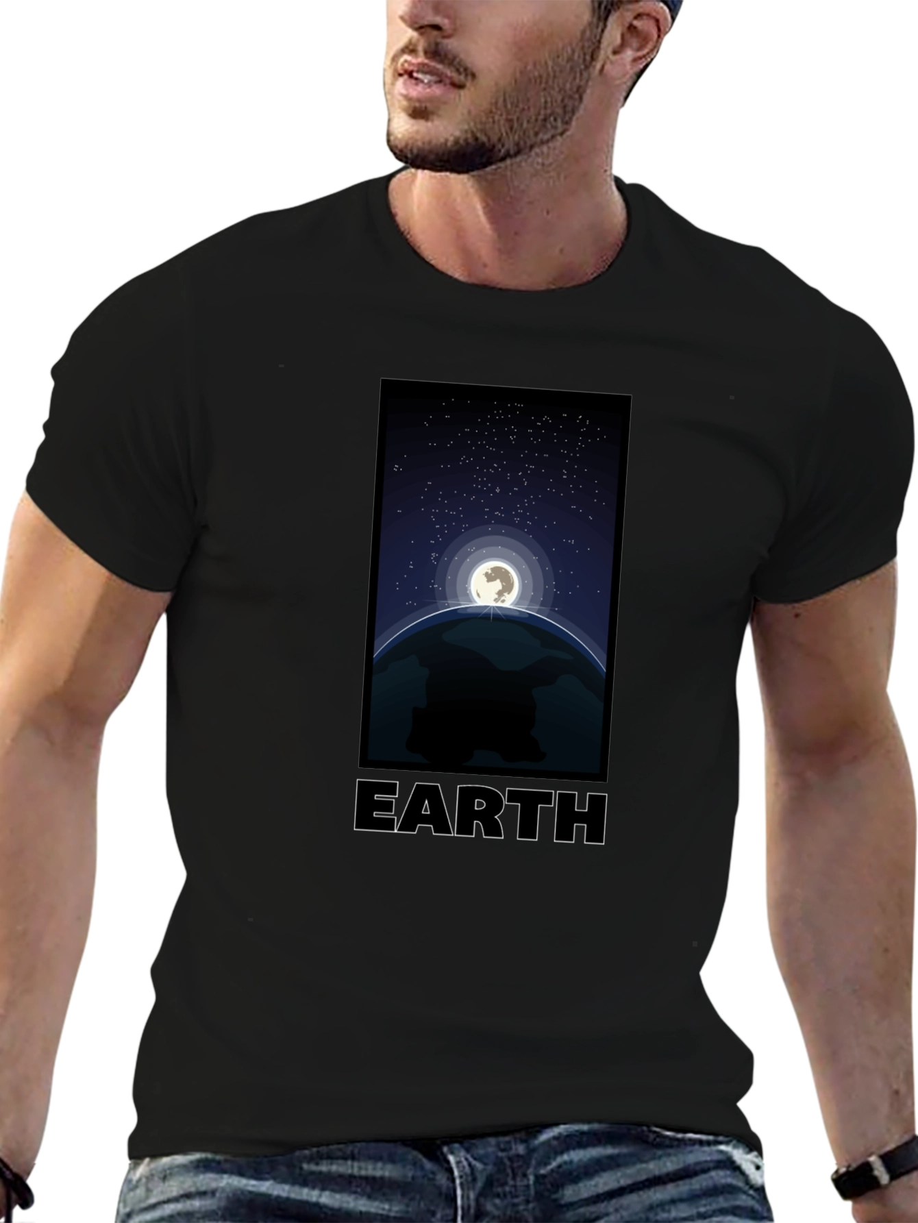 Earth Graphic T-Shirt - Night Sky Design