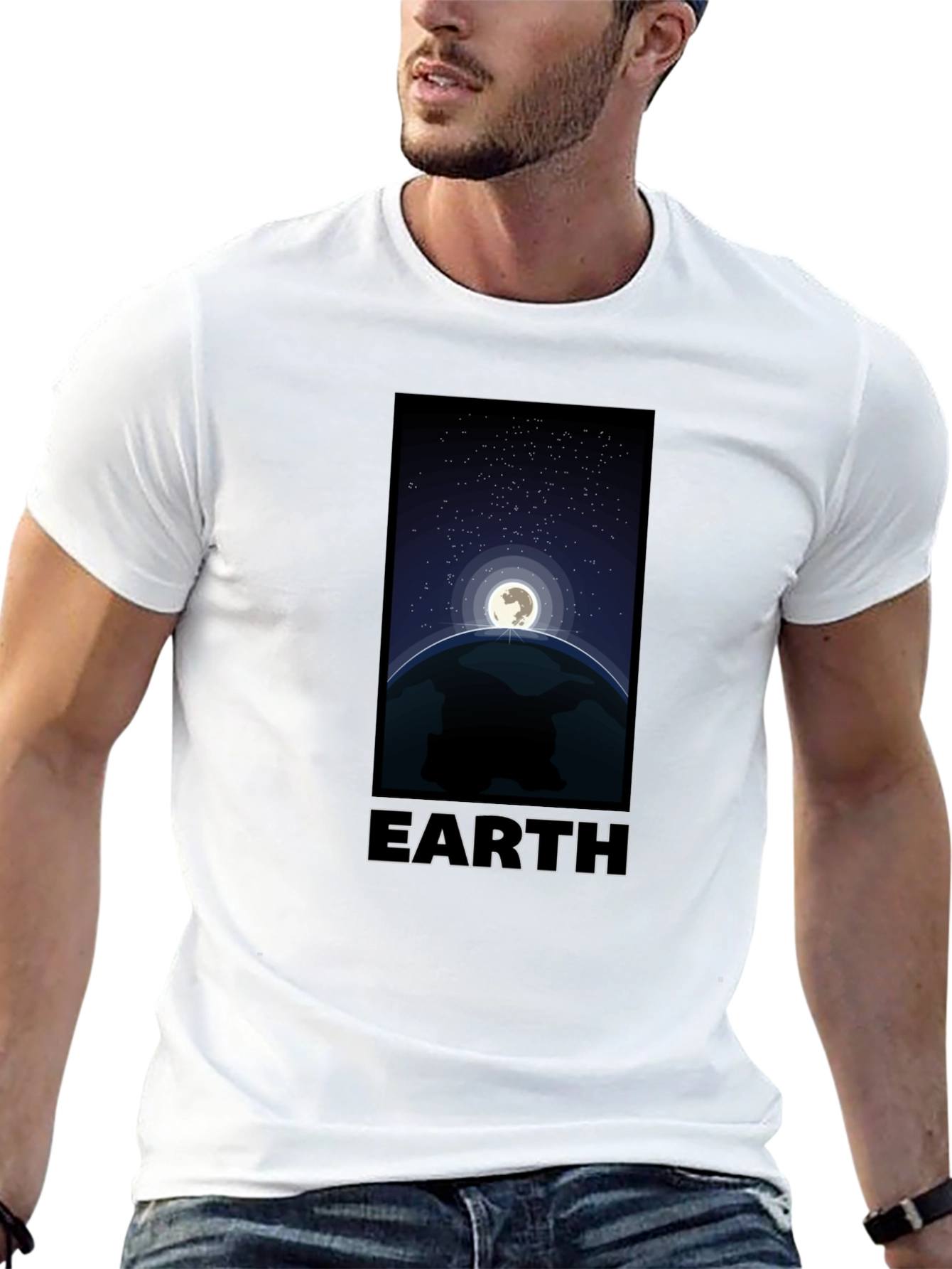 Earth Graphic T-Shirt - Night Sky Design