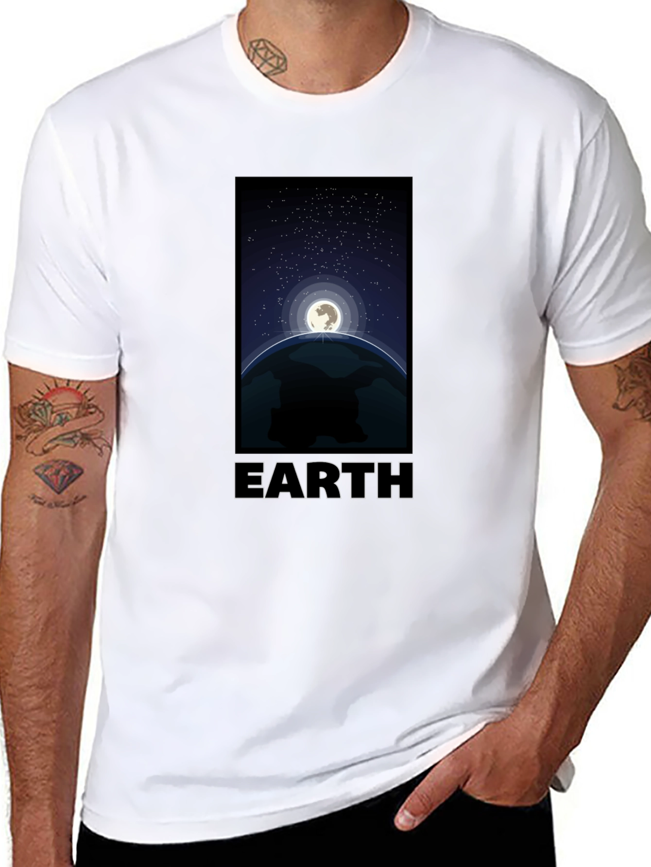 Earth Graphic T-Shirt - Night Sky Design