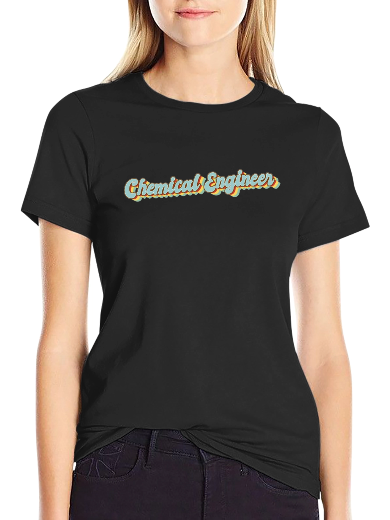 Chemical Engineer Retro T-Shirt - Black Cotton Tee
