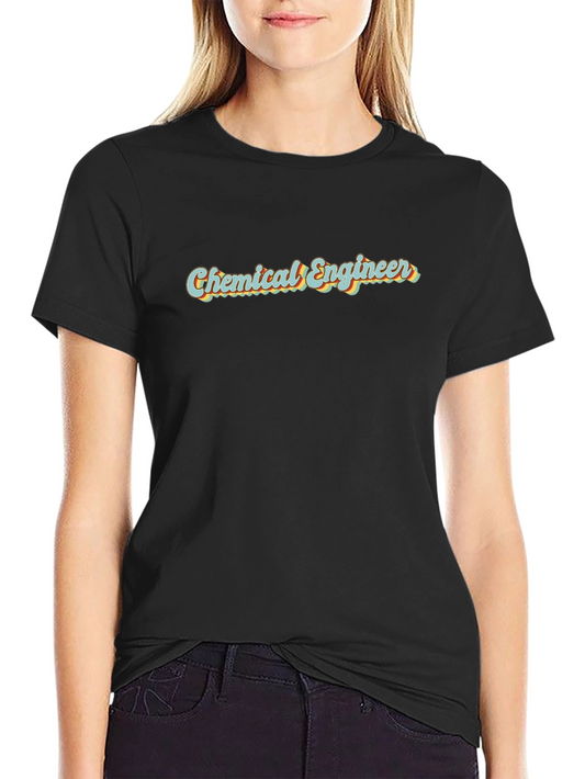 Chemical Engineer Retro T-Shirt - Black Cotton Tee