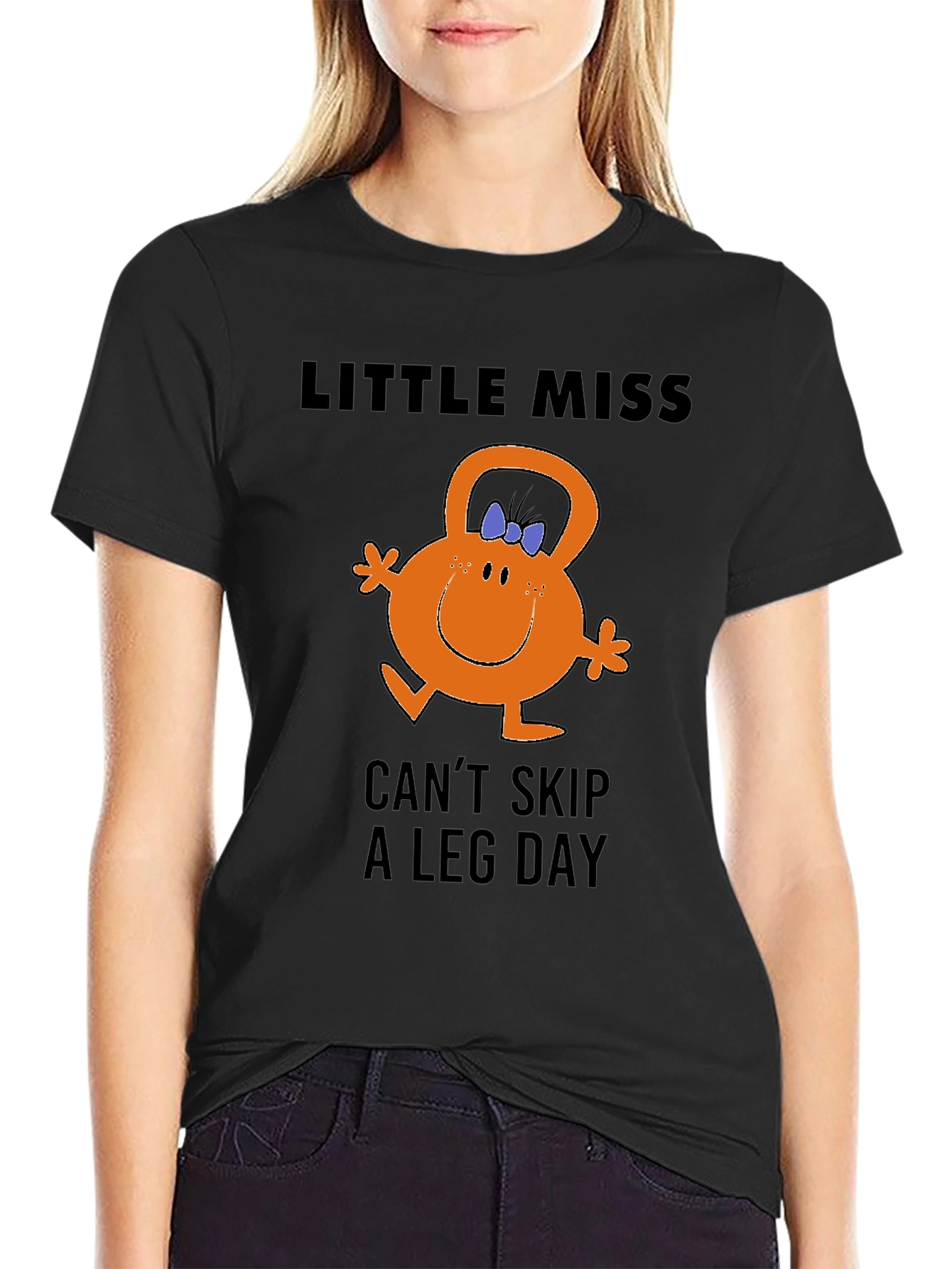 Little Miss Cant Skip Leg Day Black T-Shirt